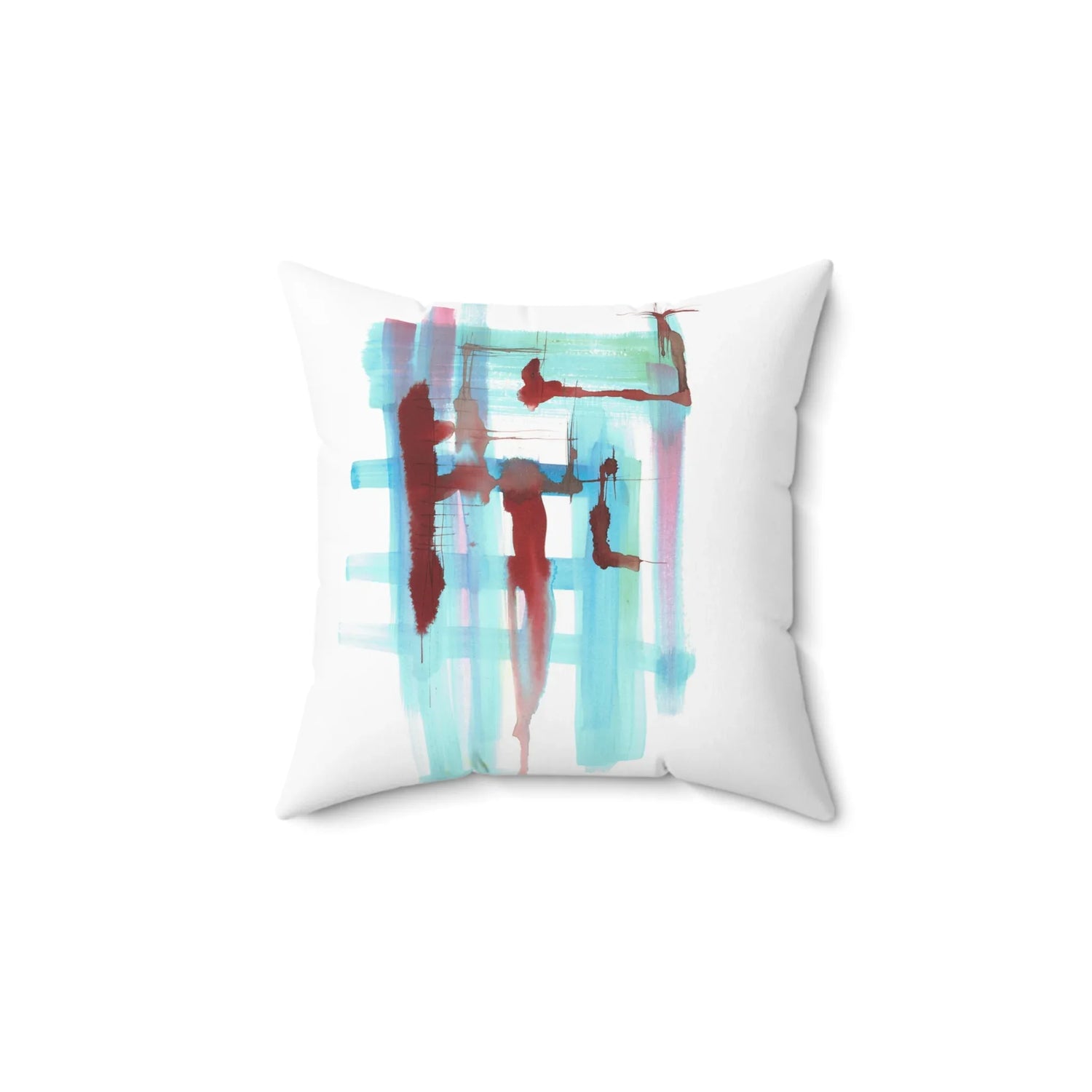 Square Throw Pillow Structures liquides — Minimal Brushstroke Accent - Laure Leprince - Artiste Peintre