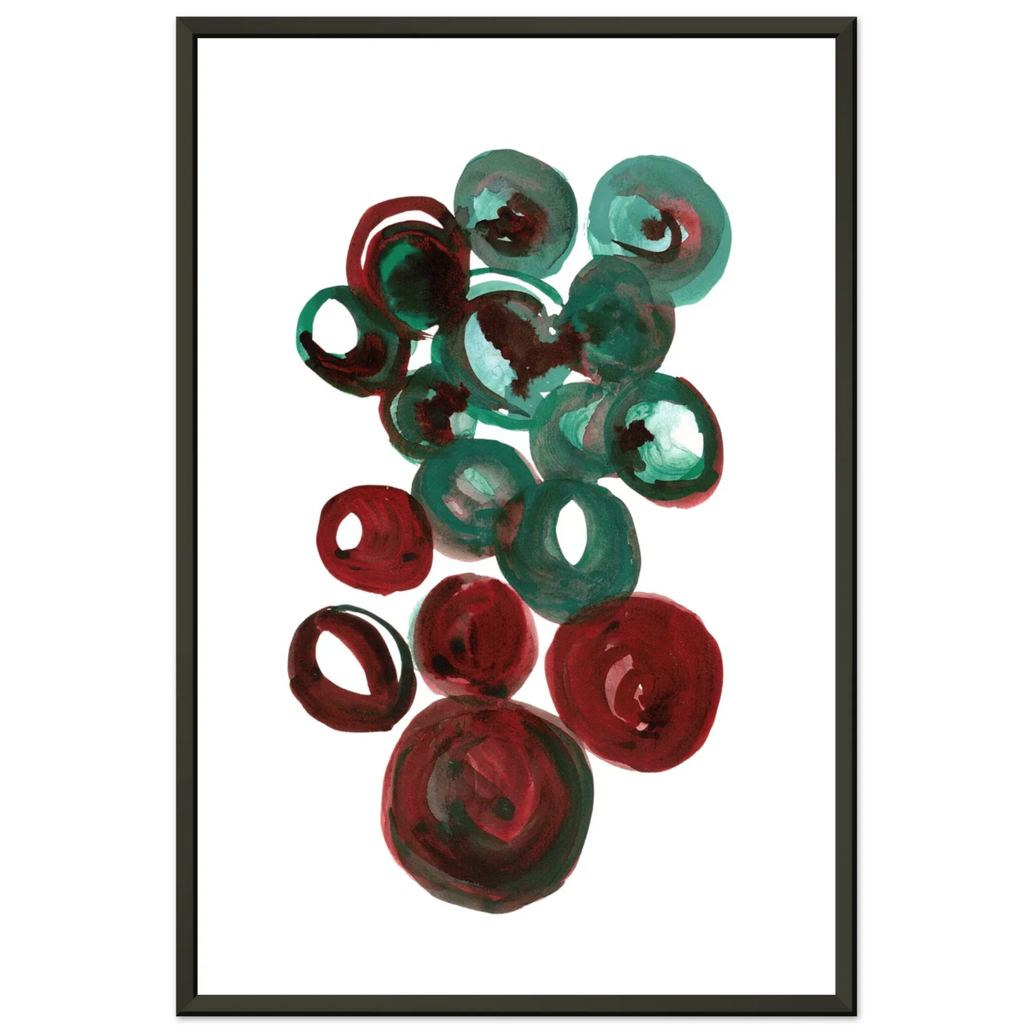 Classic Semi-Glossy Paper Metal Framed Poste Resonance Emeraude - Laure Leprince - Artiste Peintre