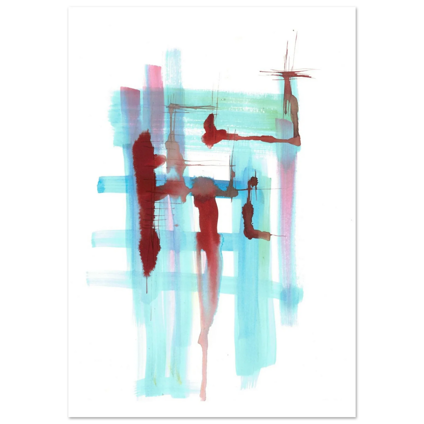 Premium Matte Paper Poster Aquarelle Originale RDJ3-10 - Laure Leprince - Artiste Peintre