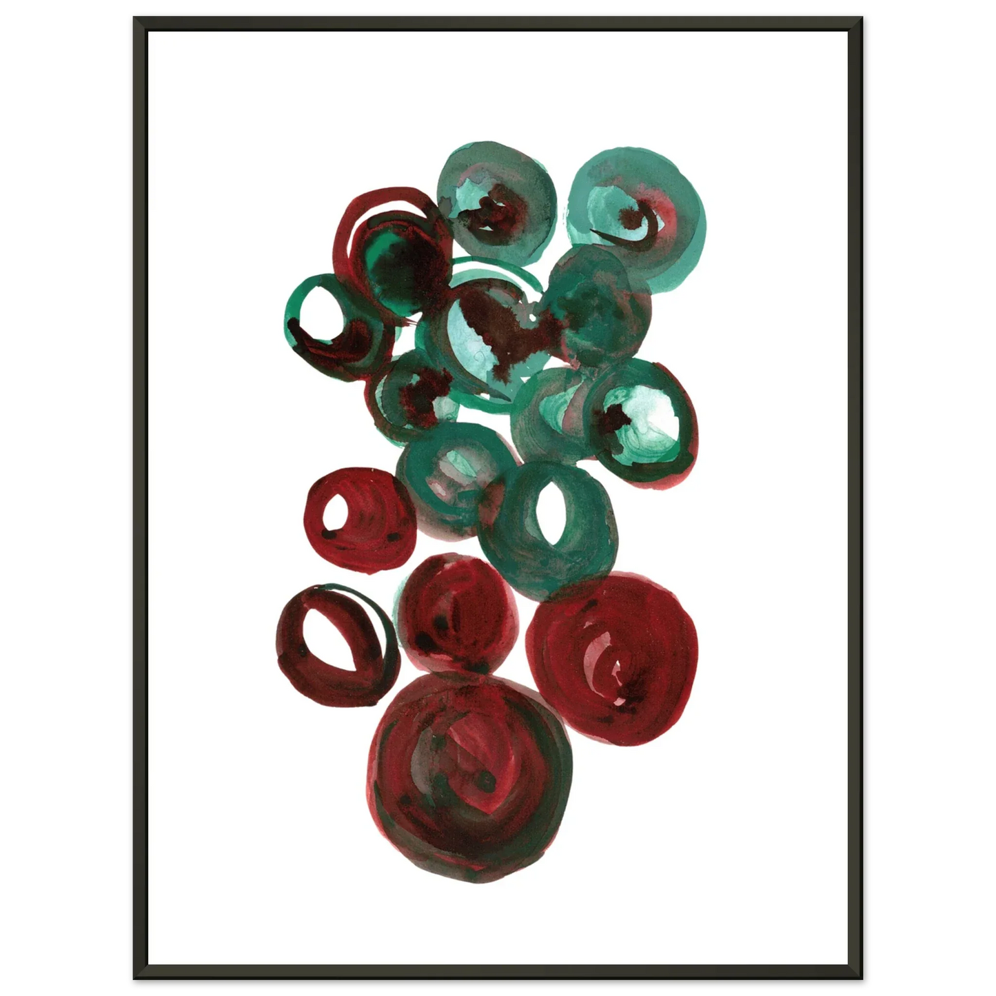 Classic Semi-Glossy Paper Metal Framed Poste Resonance Emeraude - Laure Leprince - Artiste Peintre