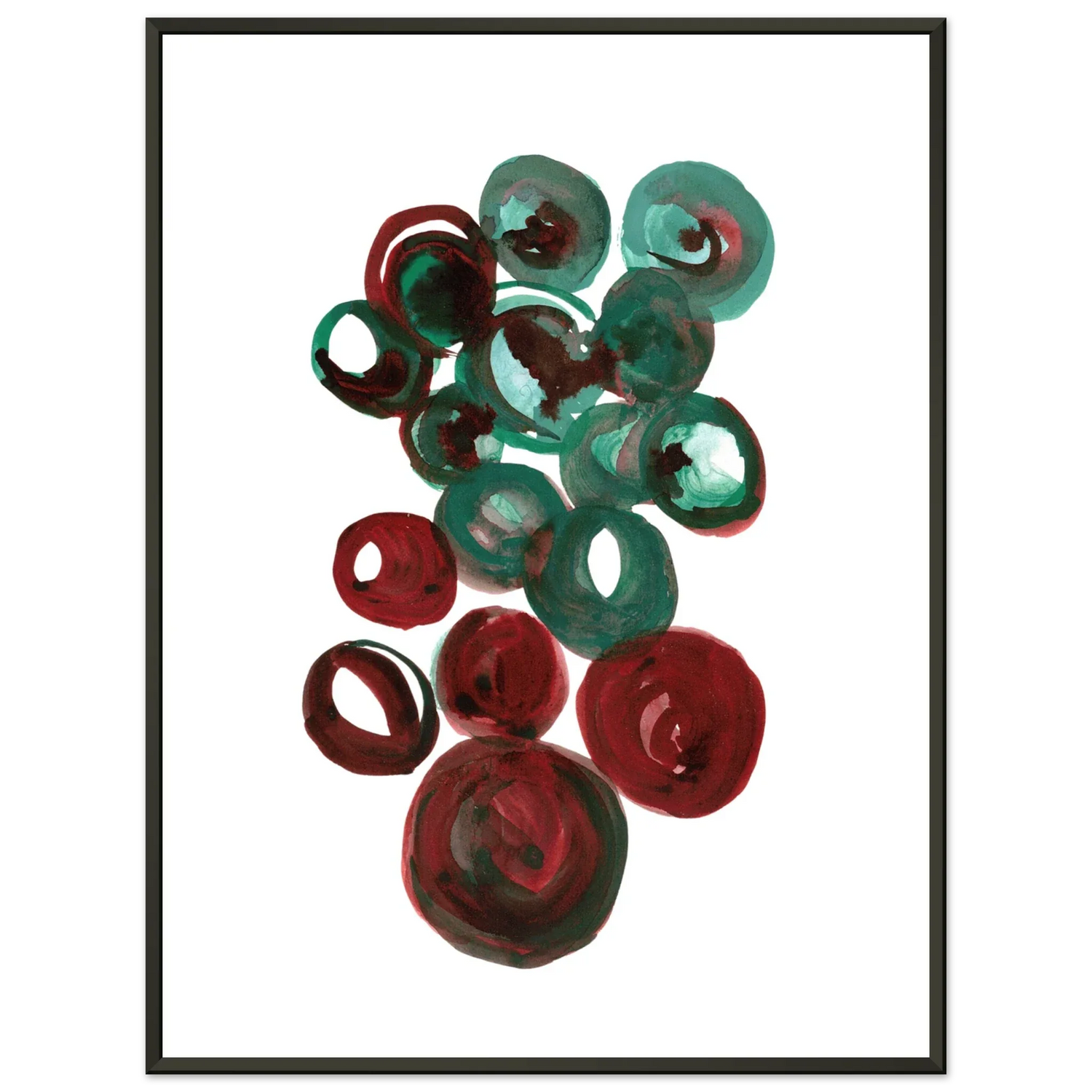 Classic Semi-Glossy Paper Metal Framed Poste Resonance Emeraude - Laure Leprince - Artiste Peintre