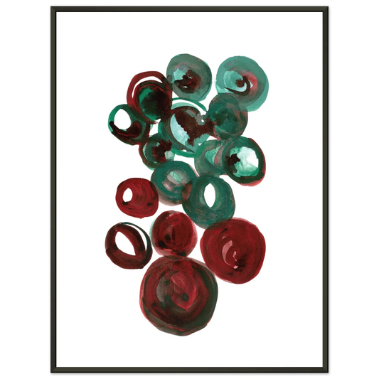 Classic Semi-Glossy Paper Metal Framed Poste Resonance Emeraude - Laure Leprince - Artiste Peintre