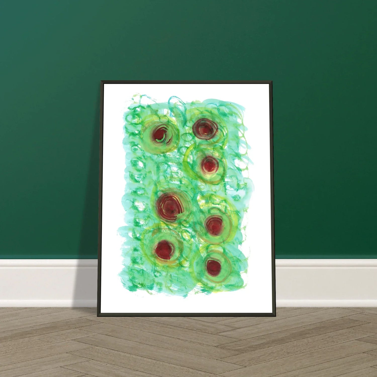 Classic Semi-Glossy Paper Metal Framed Poste Green Echo - Laure Leprince - Artiste Peintre
