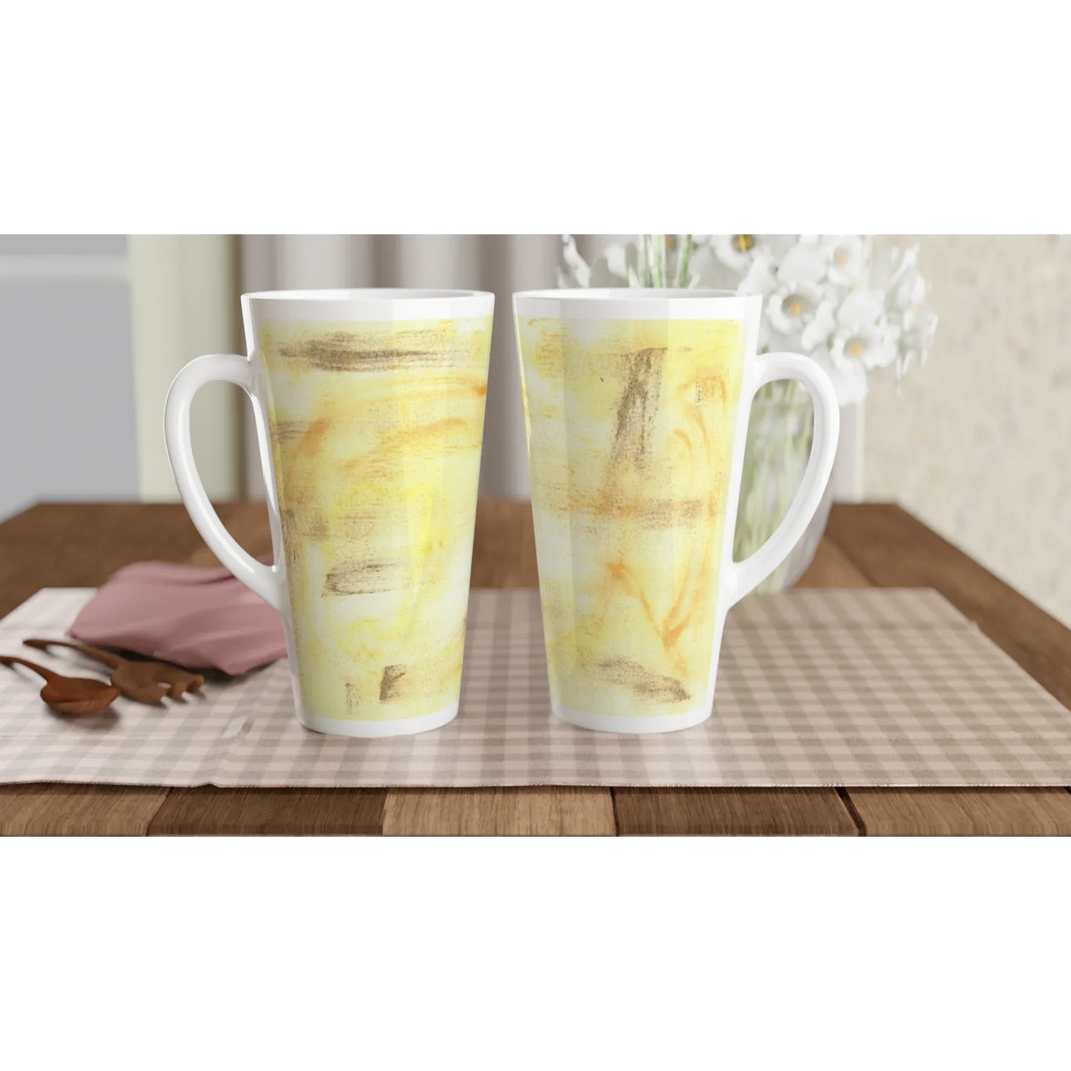 Mug à Latte en Céramique 500 ml Golden Haze – Élégant, durable et brillant - Laure Leprince - Artiste Peintre