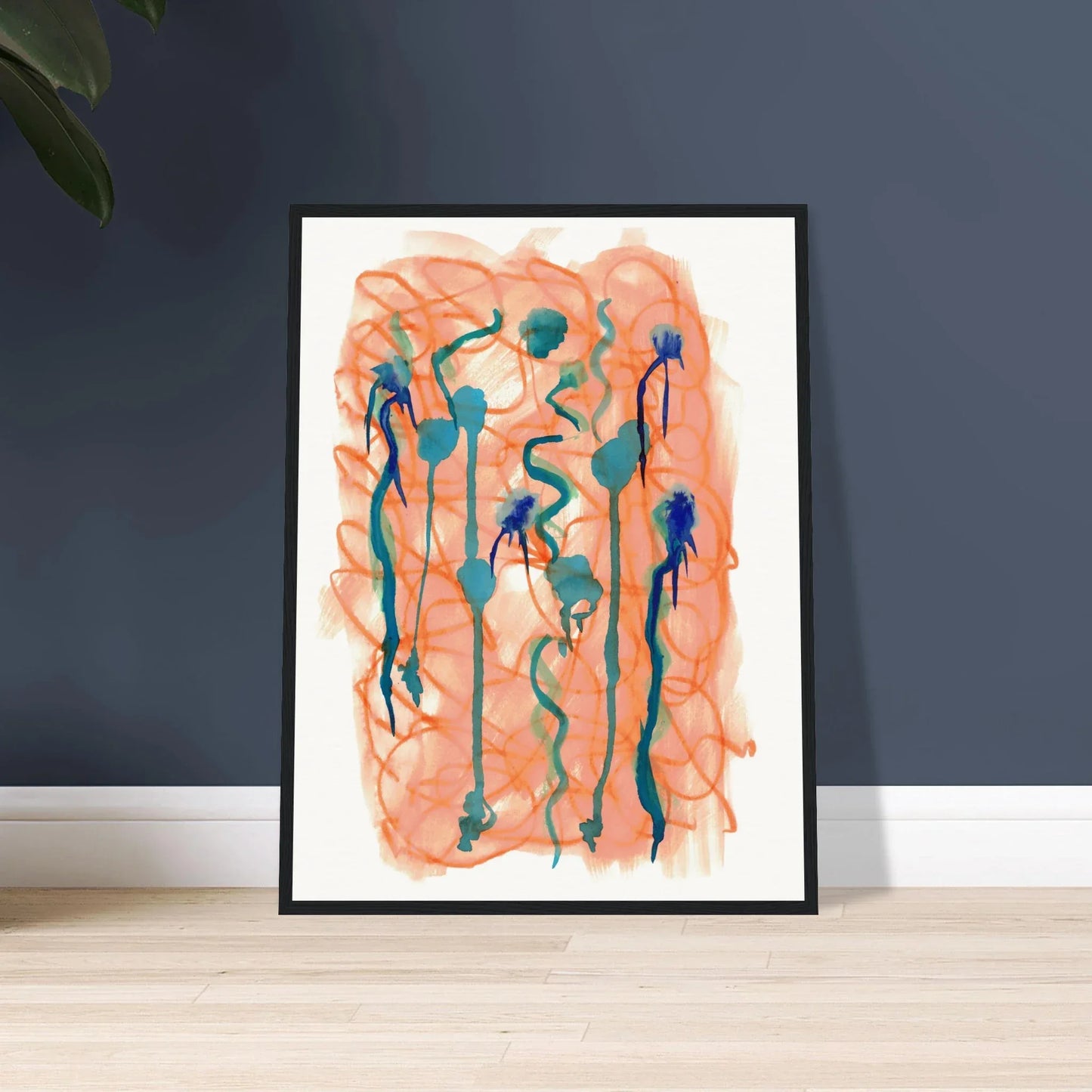 Affiche Encadrée Museum-Quality Matte Paper Wooden Framed Saphir Ambre - Laure Leprince - Artiste Peintre