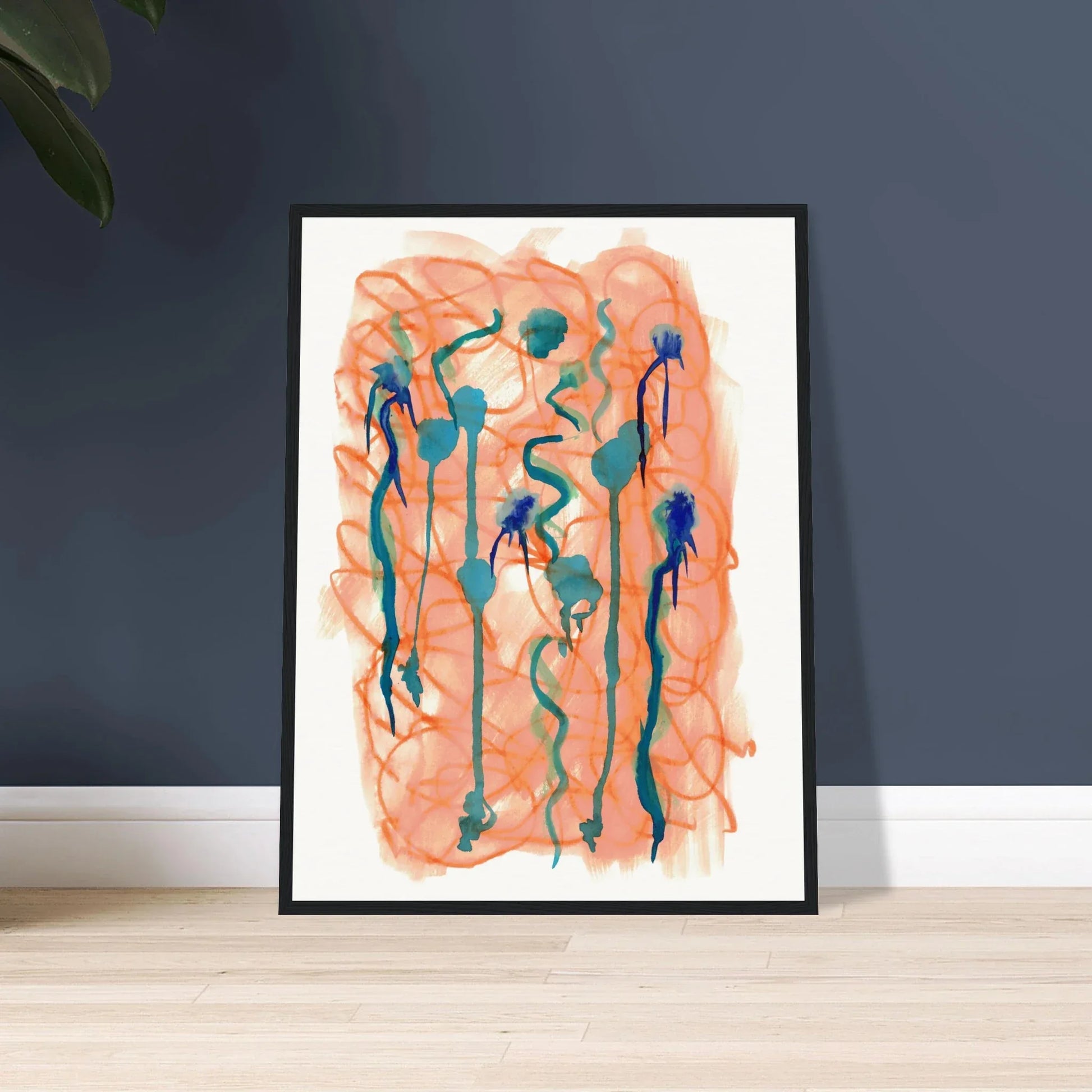 Affiche Encadrée Museum-Quality Matte Paper Wooden Framed Saphir Ambre - Laure Leprince - Artiste Peintre