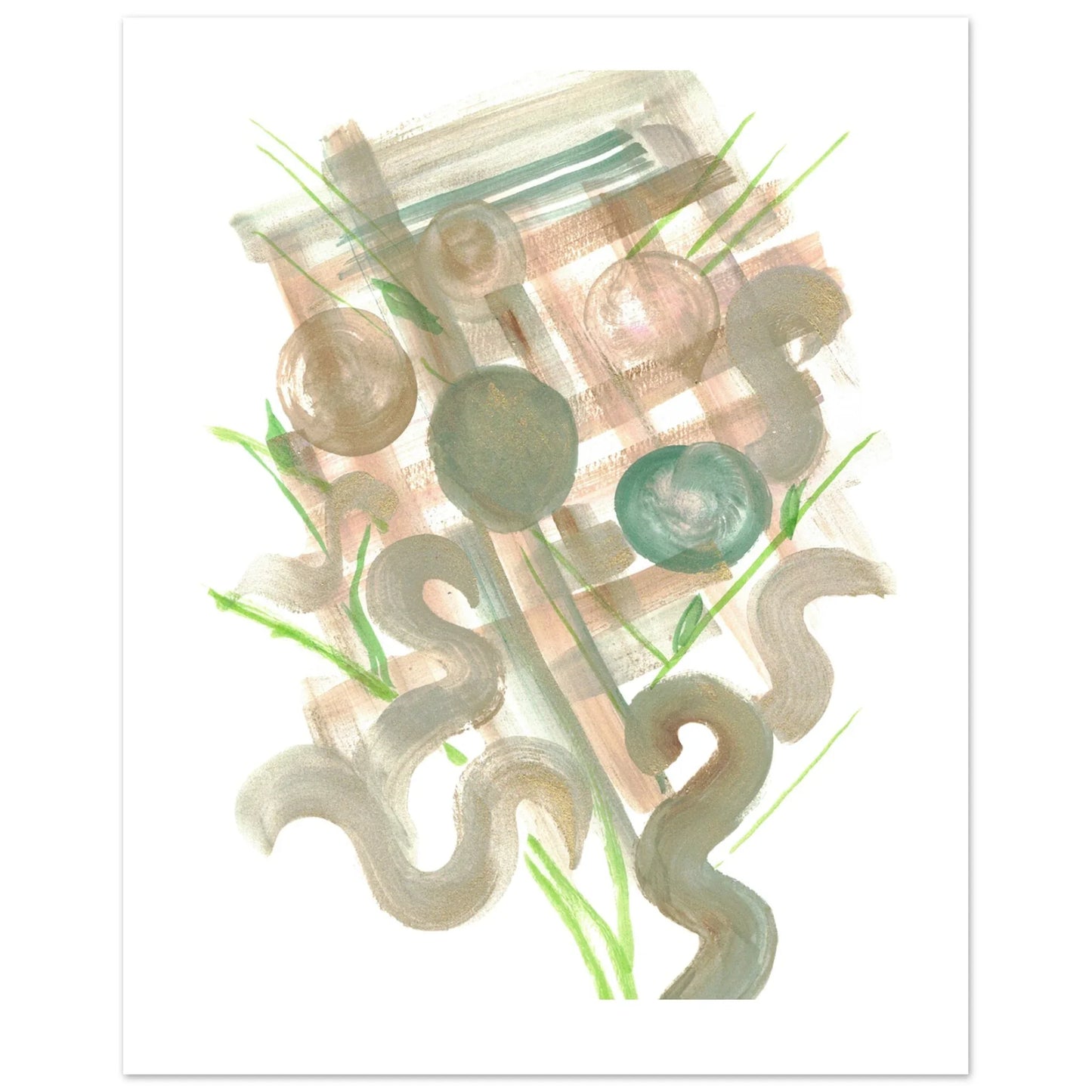 Affiche premium sur papier mat Moss Geometry – Art mural de qualité supérieure - Laure Leprince - Artiste Peintre