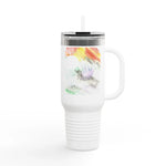 40oz Insulated Travel Mug –Lavander Drift Watercolor Design - Laure Leprince - Artiste Peintre