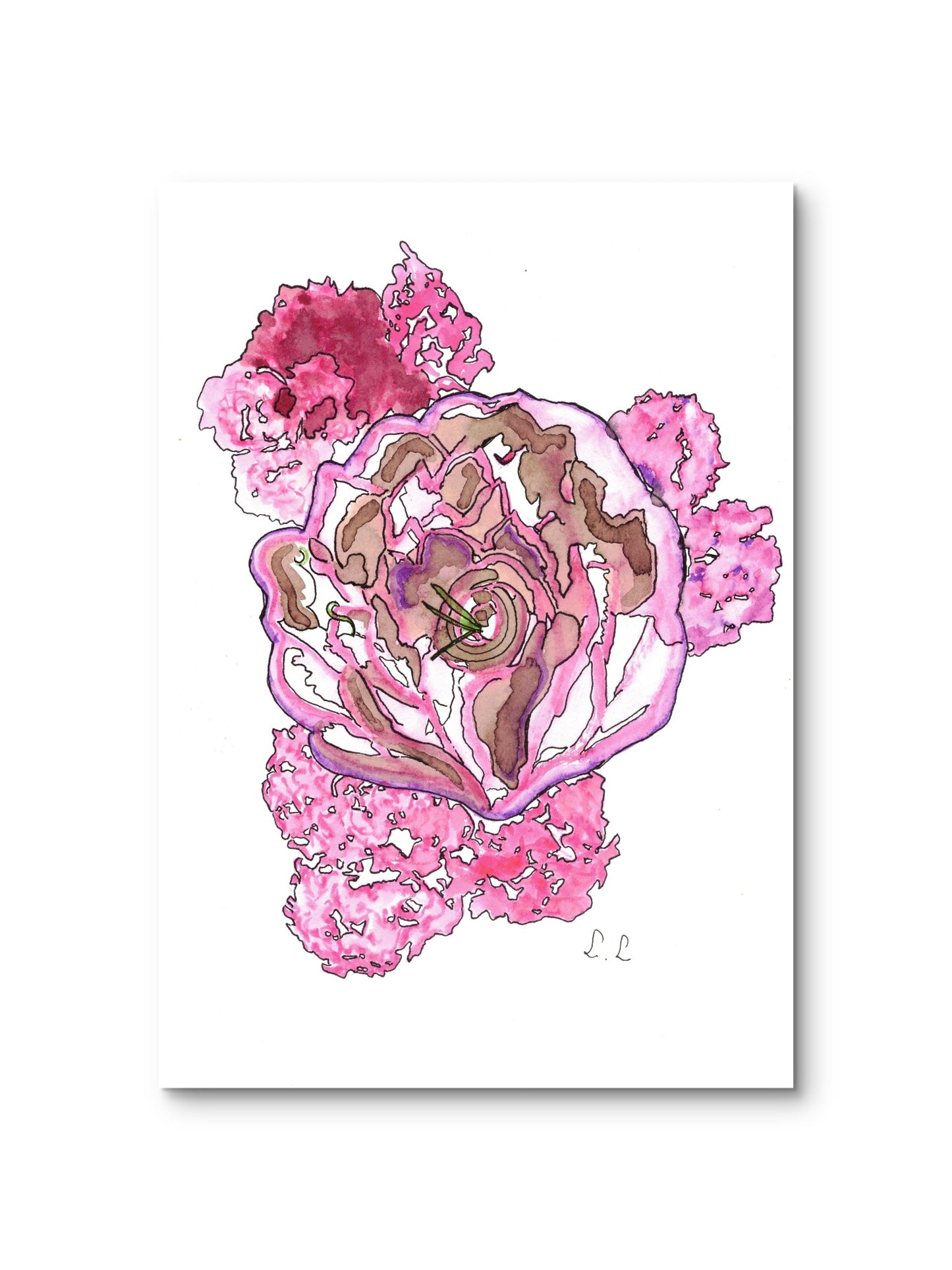 💖 Énergie magenta – Aquarelle vibrante par Laure Leprince