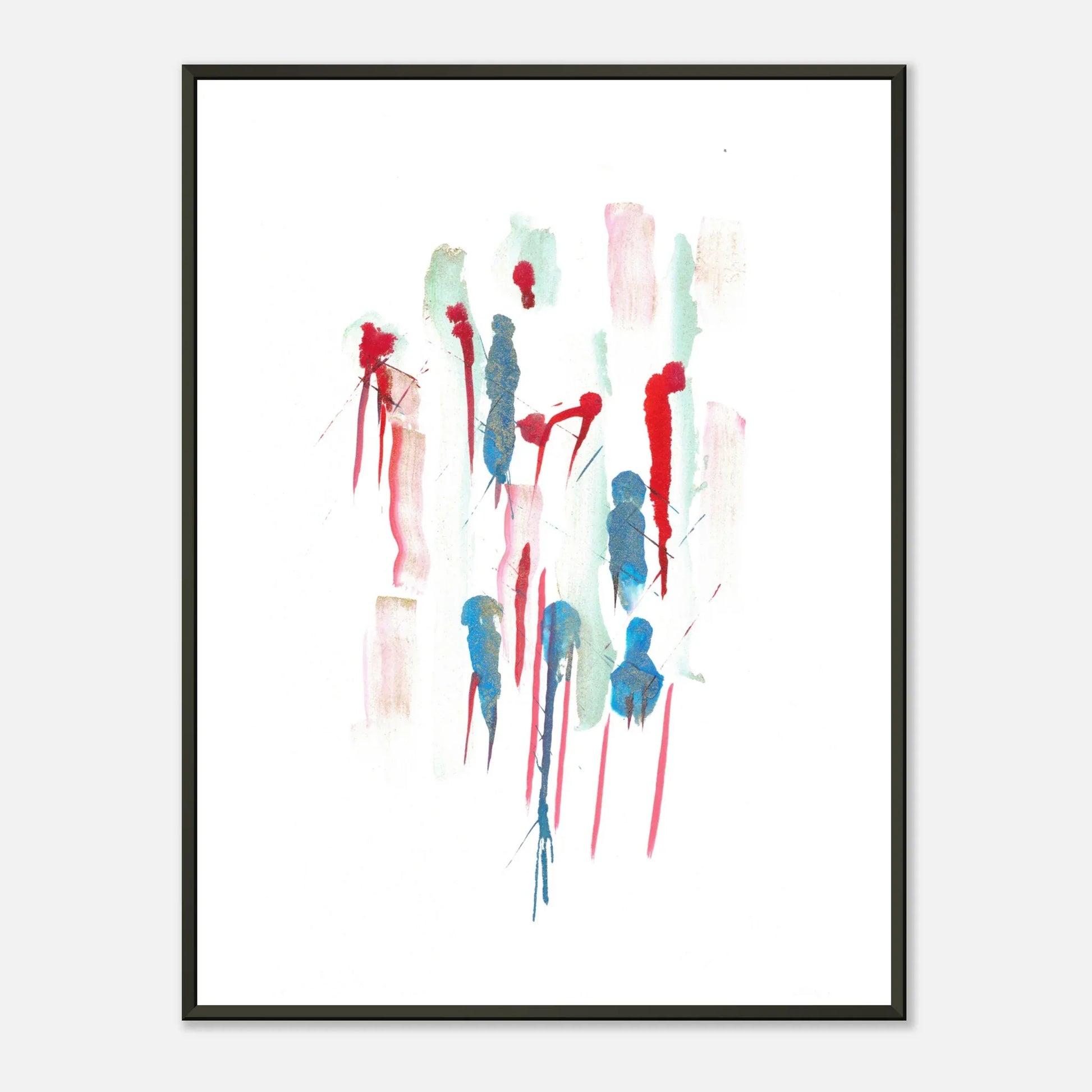 Classic Semi-Glossy Paper Metal Framed Poster Personnages - Laure Leprince - Artiste Peintre
