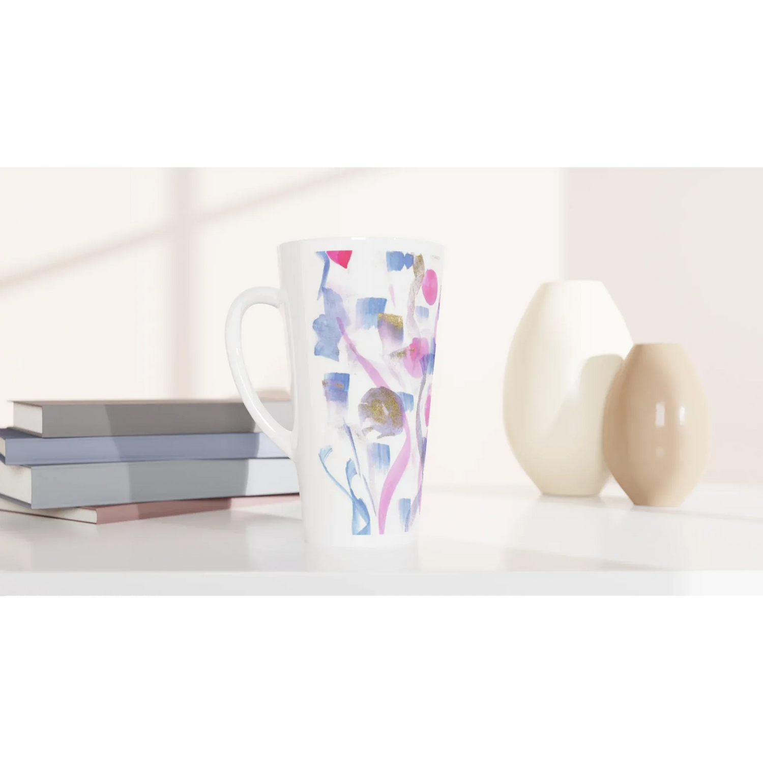 Mug à Latte en Céramique 500 ml Petal Drift – Élégant, durable et brillant - Laure Leprince - Artiste Peintre