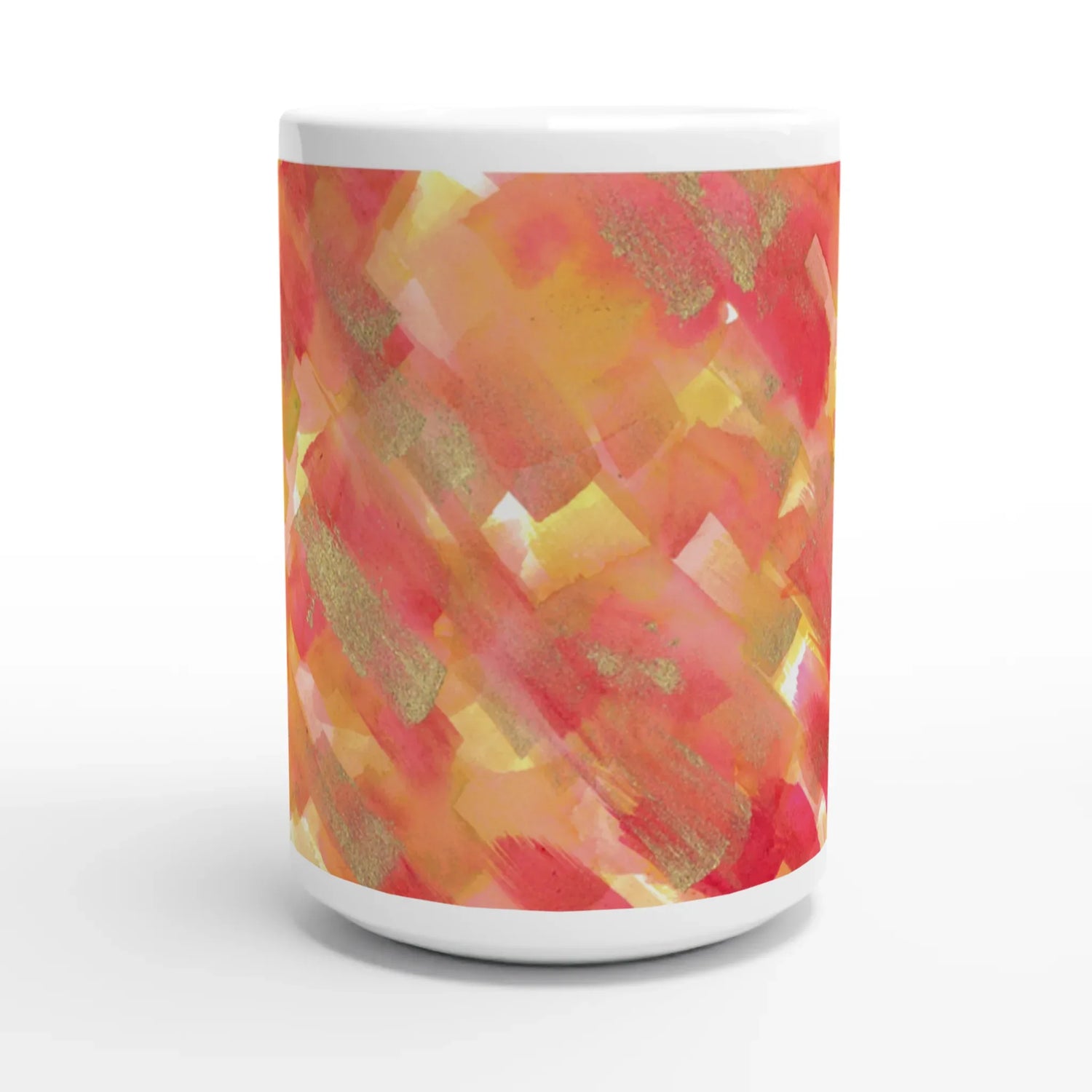 Mug en céramique blanche 44 Sunset Ember – Grand format, design et qualité durable - Laure Leprince - Artiste Peintre