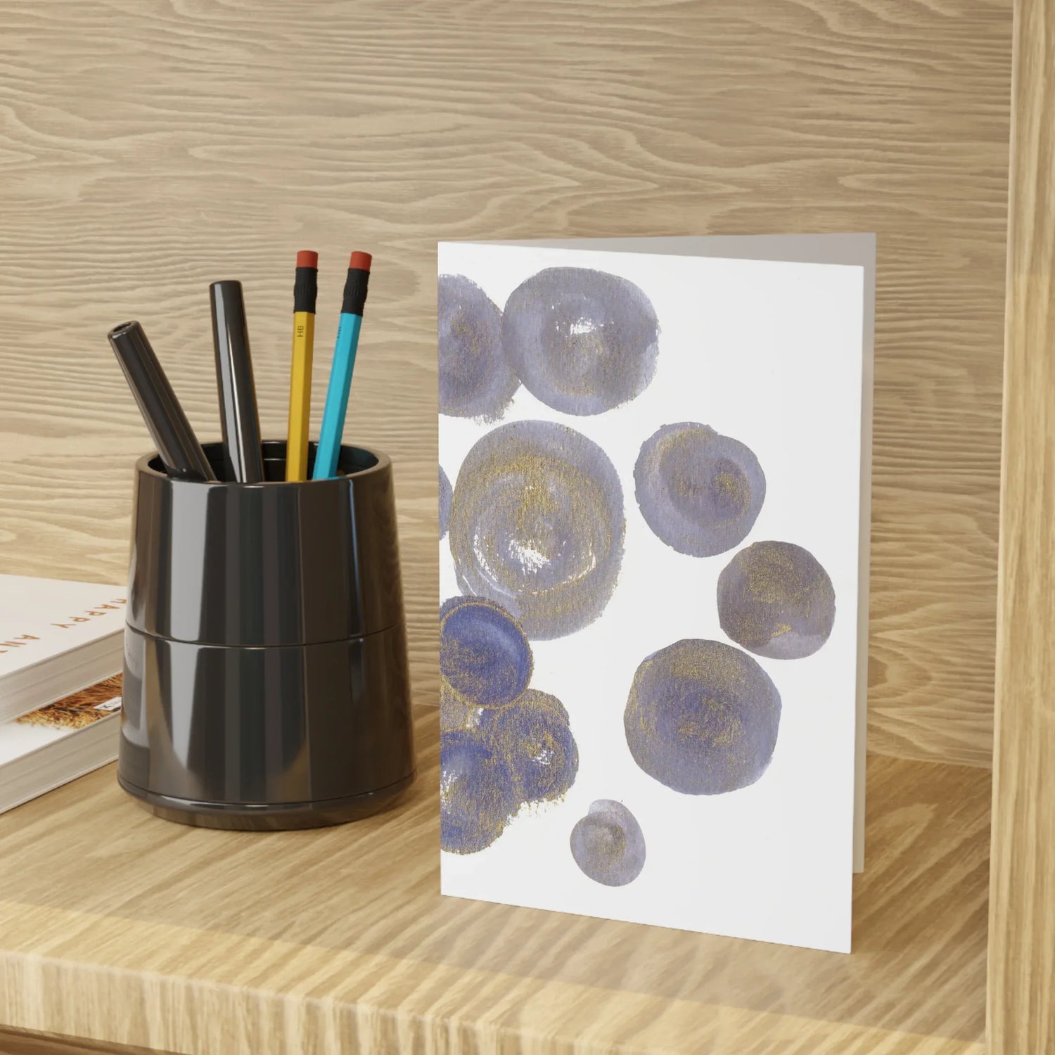 Spheres Watercolor Leaf Greeting Card - Elegant - Laure Leprince - Artiste Peintre