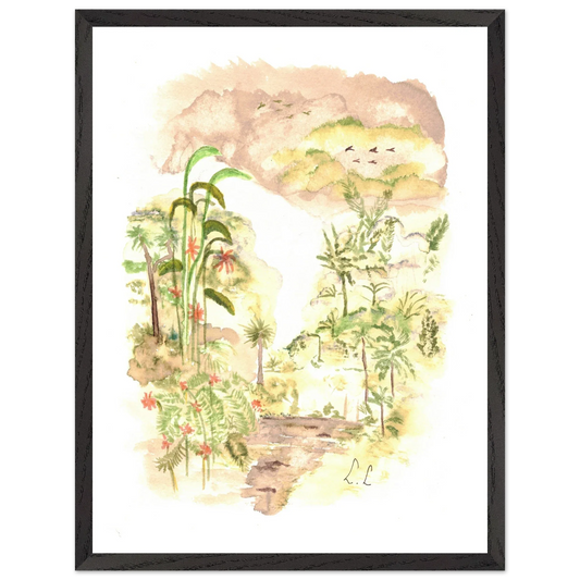 Premium Wooden Framed Poster With Premium Matte Paper Jungle - Laure Leprince - Artiste Peintre