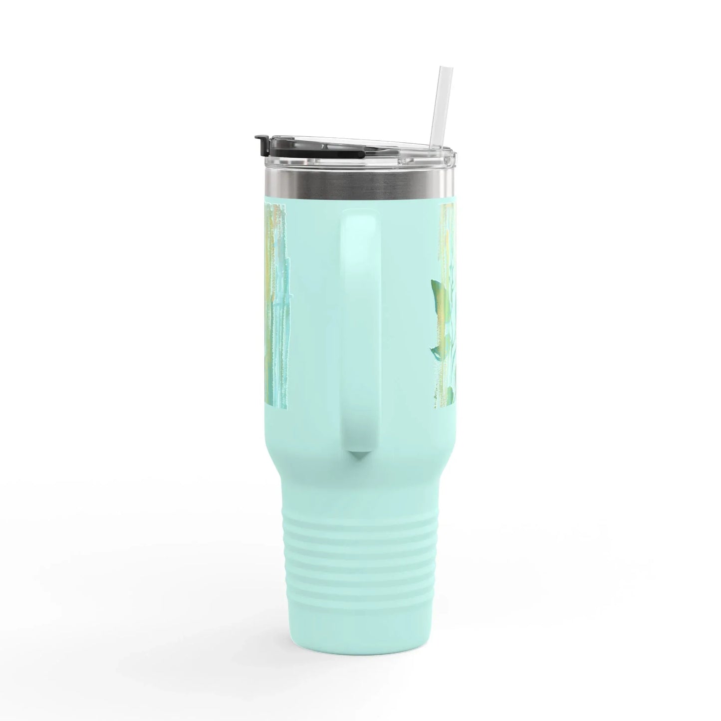 40oz Insulated Travel Mug – Veine Verte Watercolor Design - Laure Leprince - Artiste Peintre
