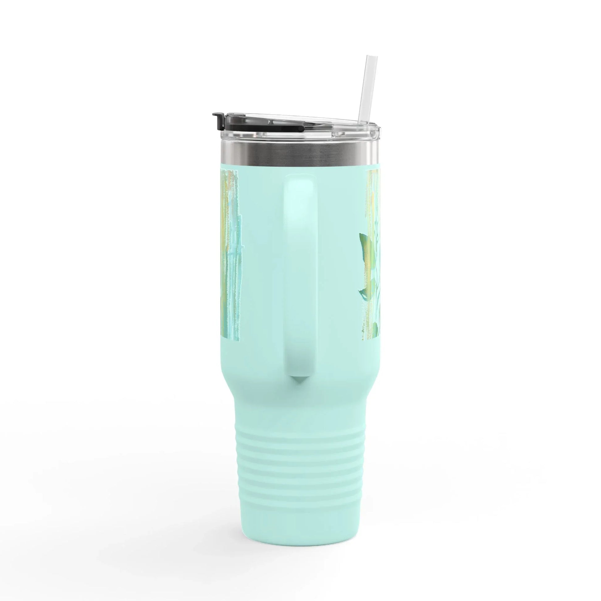 40oz Insulated Travel Mug – Veine Verte Watercolor Design - Laure Leprince - Artiste Peintre