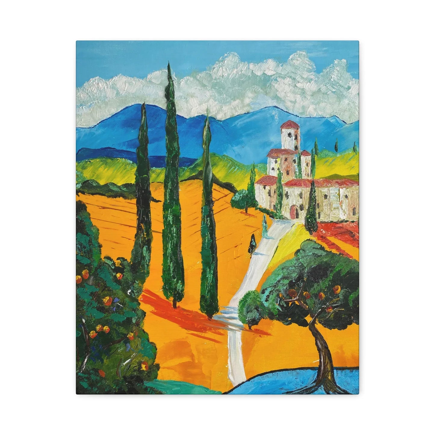 Paysage Méditerranéen – Peinture Originale Imprimée | Art Contemporain Lumineux - Laure Leprince - Artiste Peintre