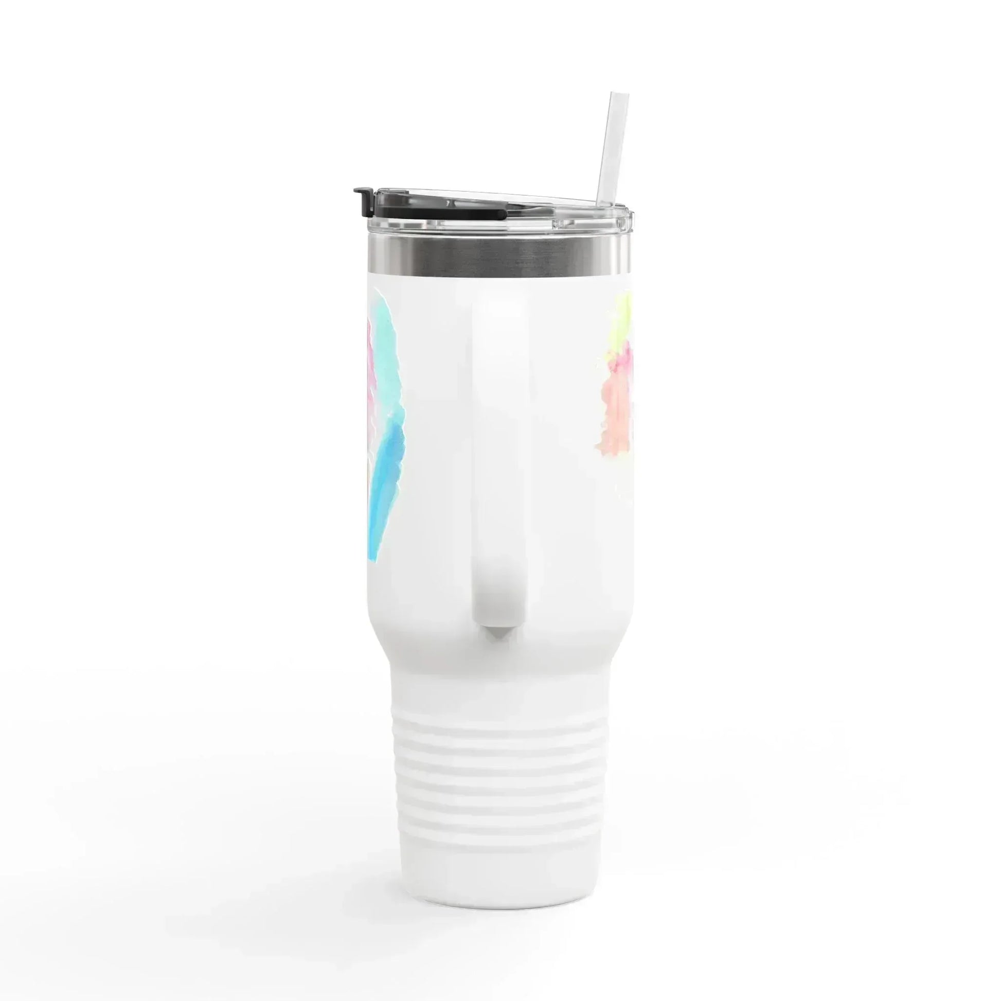 40oz Insulated Travel Mug – Aurora Pastel Watercolor Design - Laure Leprince - Artiste Peintre