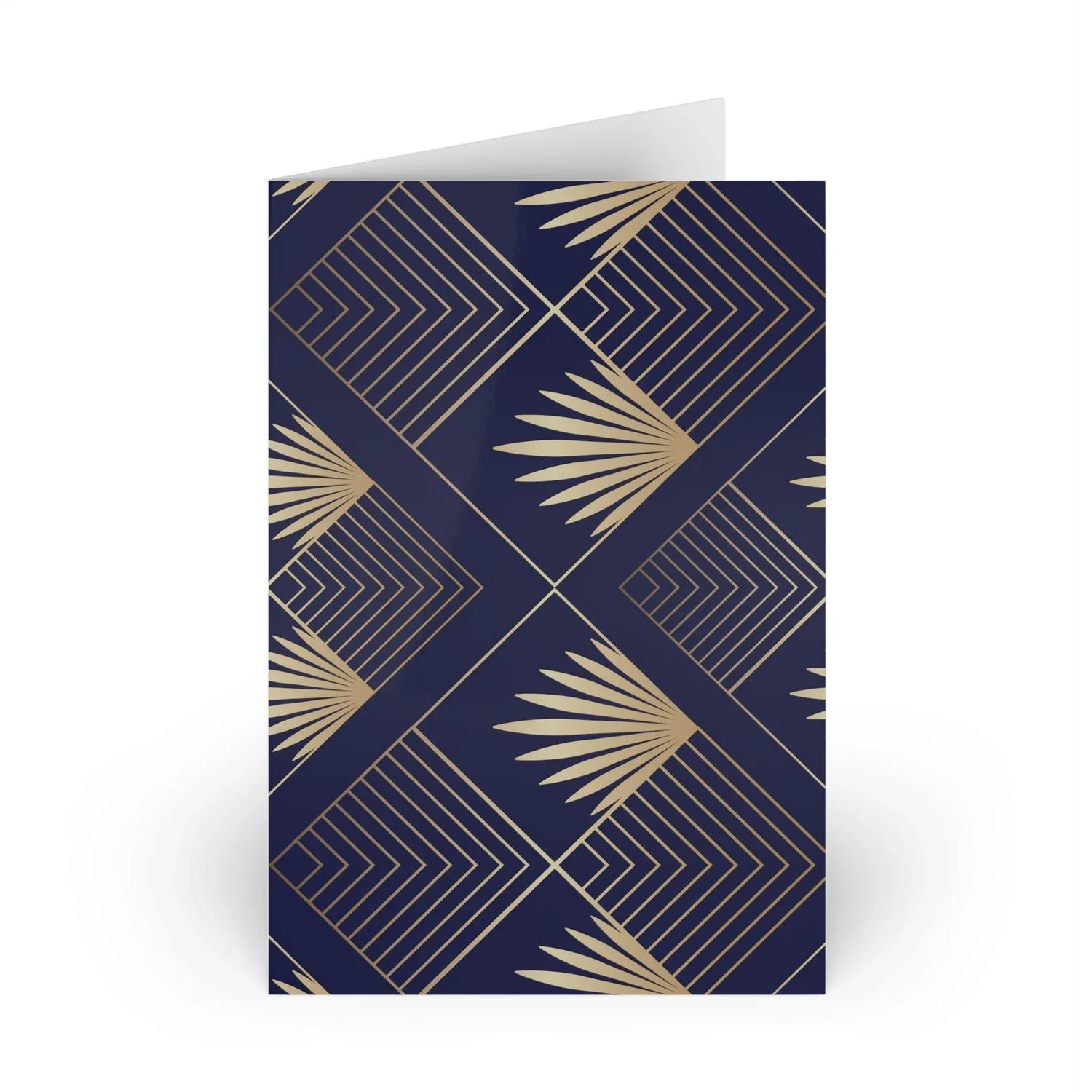 Art Deco Patterns Blue #16 Leaf Greeting Card - Elegant - Laure Leprince - Artiste Peintre