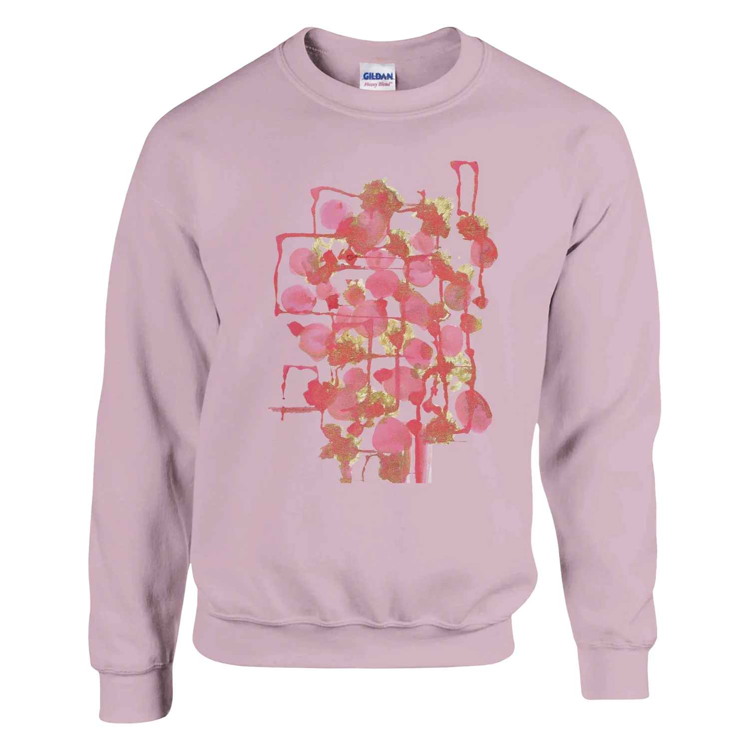 Sweatshirt Unisexe Classique Reseau Framboise – Impression Artistique Multicolore - Laure Leprince - Artiste Peintre