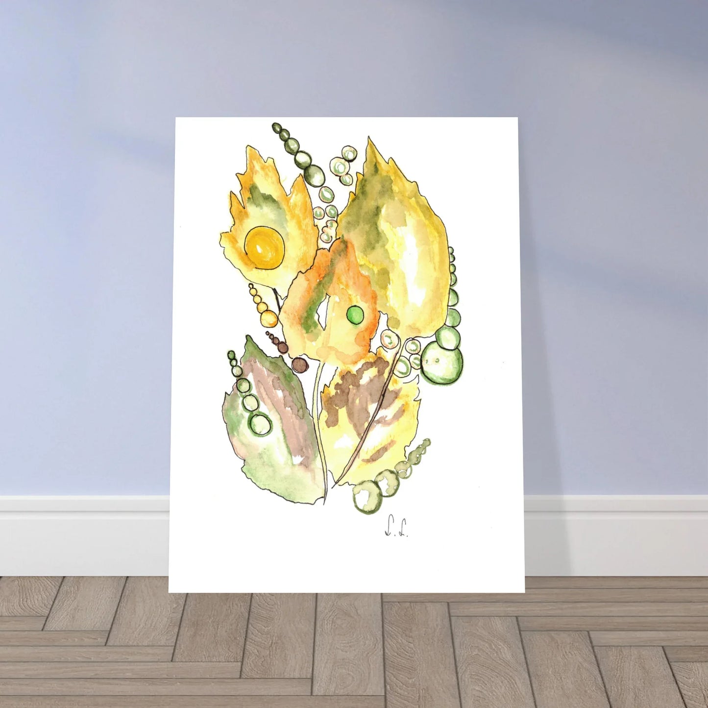 Affiche Encadrée Museum-Quality Matte Paper Wooden Framed Feuillaison - Laure Leprince - Artiste Peintre