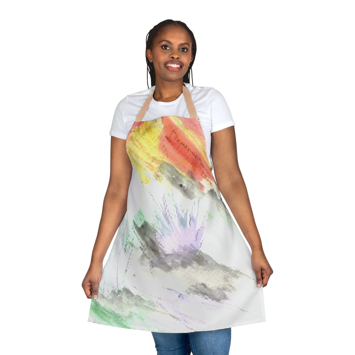 Abstract Apron Lavander Drift – Artistic Kitchen Chef Gift - Laure Leprince - Artiste Peintre