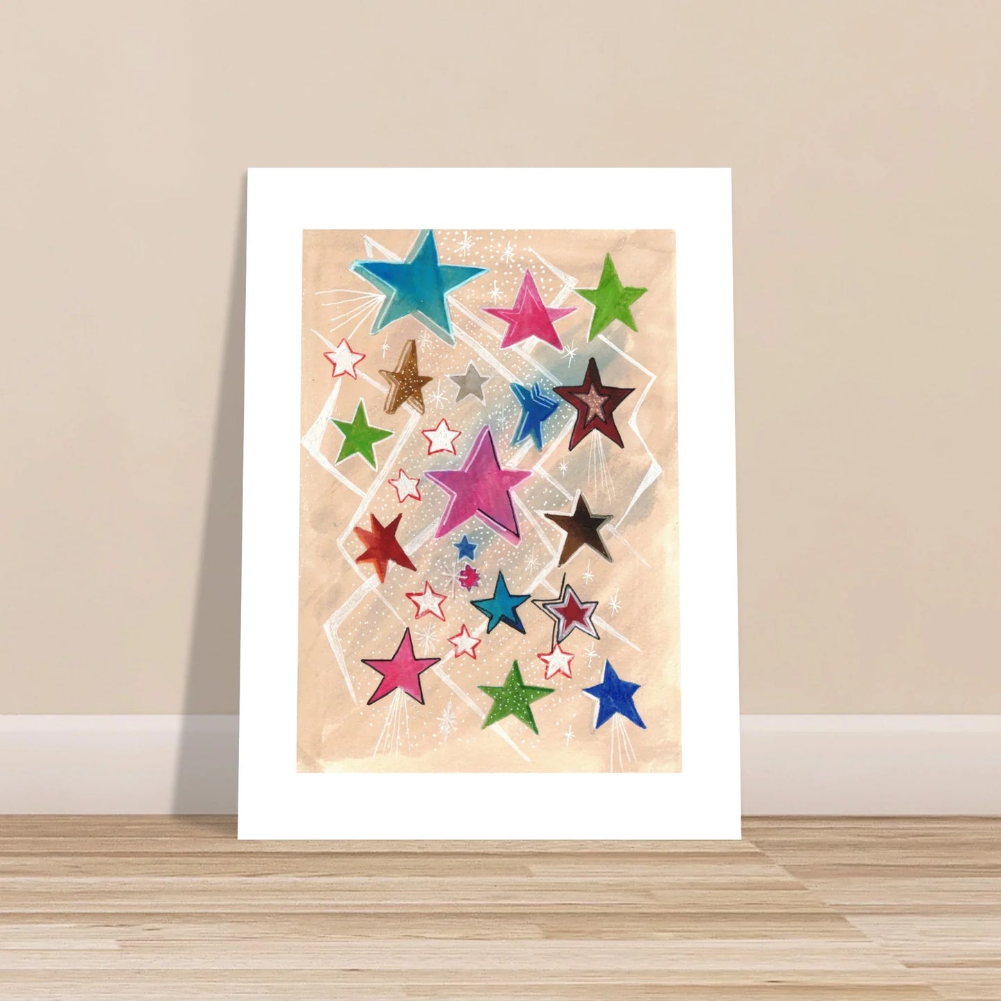 Affiche premium sur papier mat Etoiles– Art mural de qualité supérieure - Laure Leprince - Artiste Peintre
