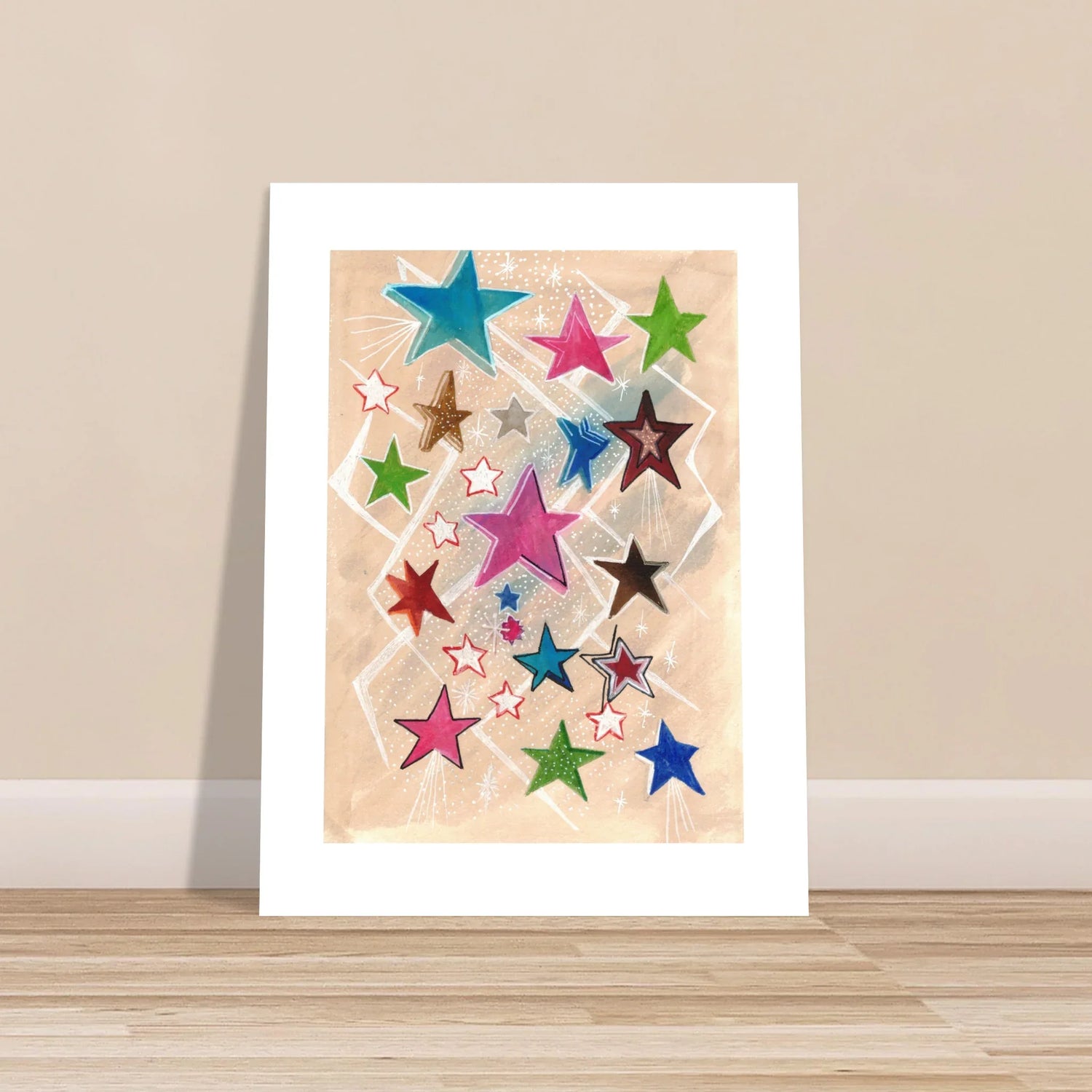 Affiche premium sur papier mat Etoiles– Art mural de qualité supérieure - Laure Leprince - Artiste Peintre