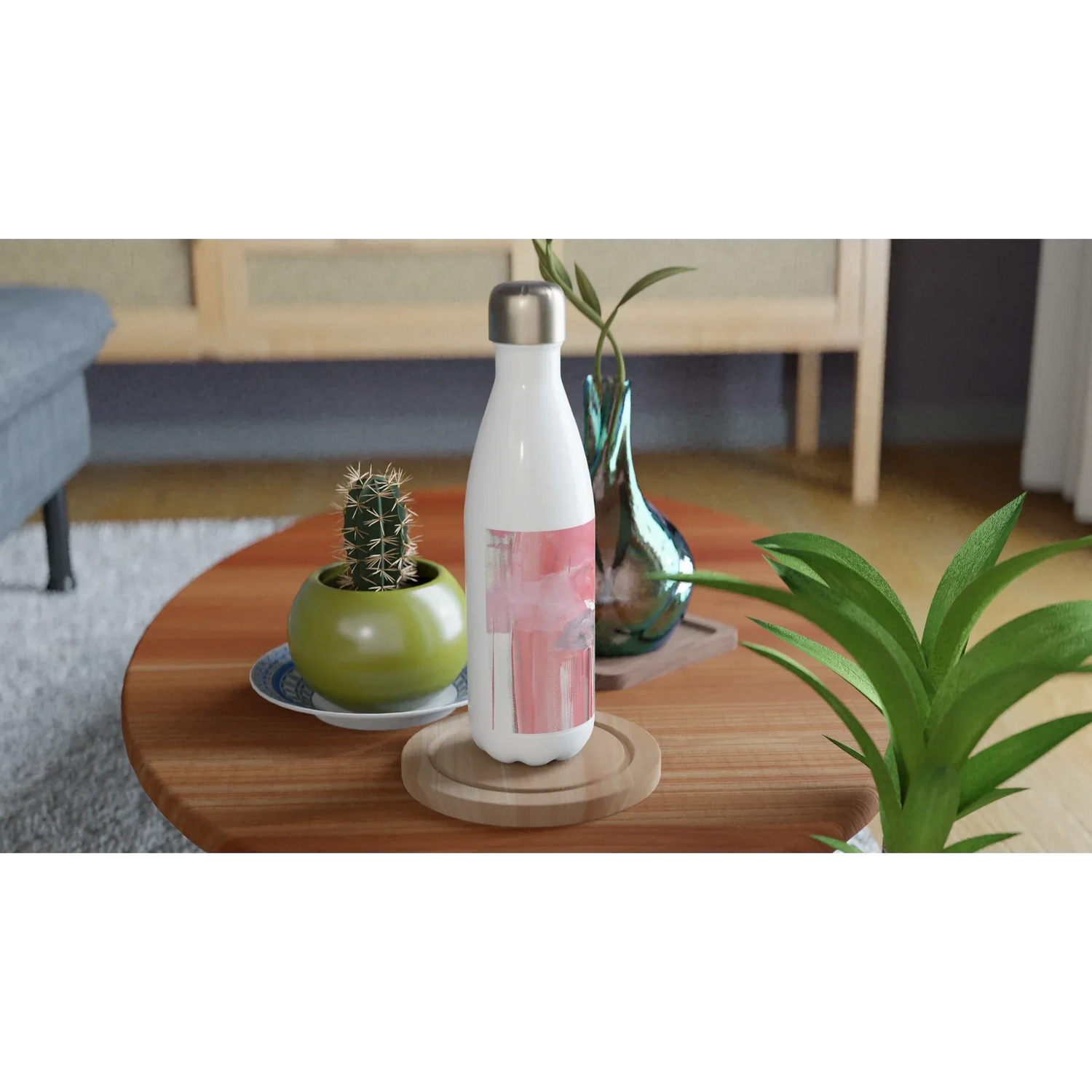 Bouteille isotherme en acier inoxydable 500 ml Blush Cascade – Design artistique exclusif - Laure Leprince - Artiste Peintre