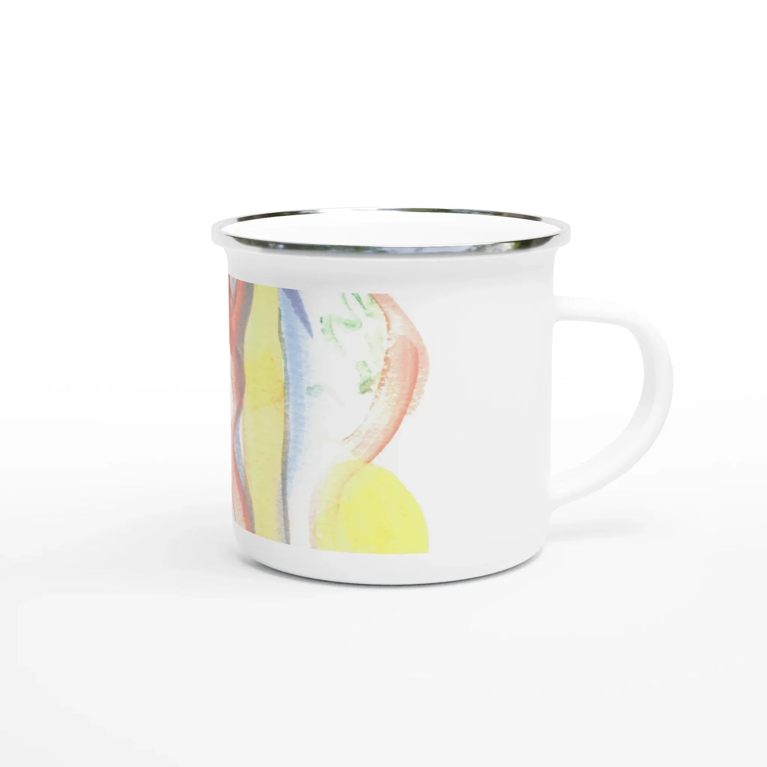 Mug en émail blanc 35 cl Urban Parade – Léger, vintage et résistant - Laure Leprince - Artiste Peintre
