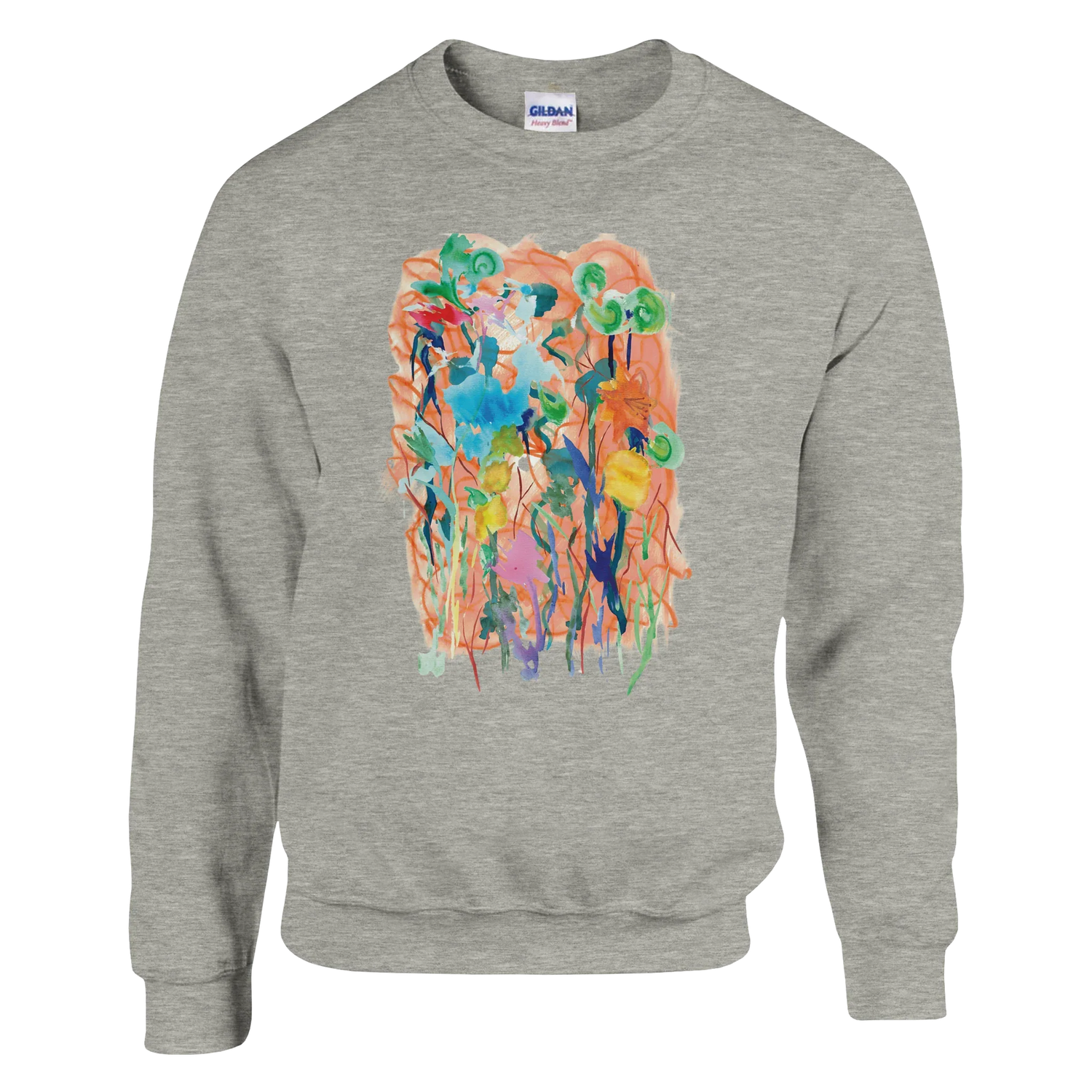 Sweatshirt Unisexe Classique Jardin Lumineux – Impression Artistique Multicolore | Premium Cotton Blend - Laure Leprince - Artiste Peintre