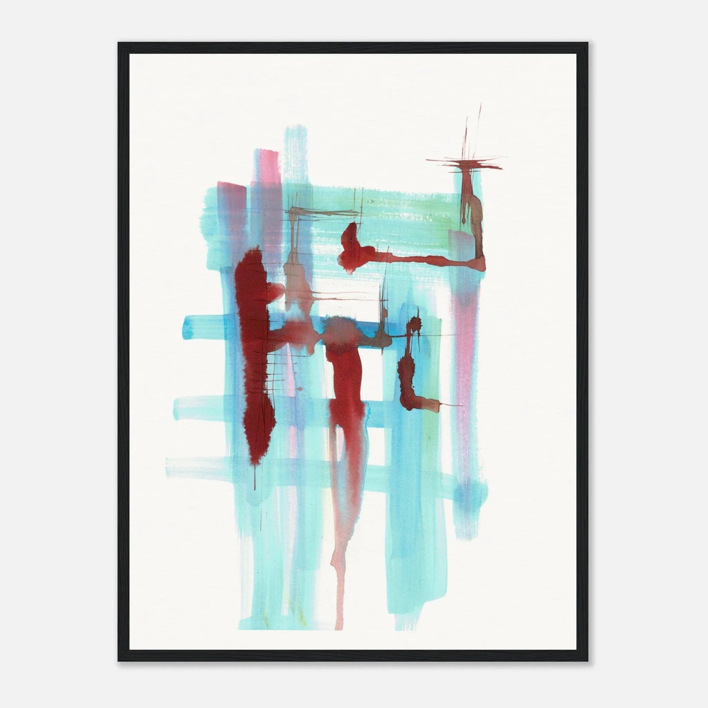 Affiche Encadrée Museum-Quality Matte Paper Wooden Framed Strutures Liquides - Laure Leprince - Artiste Peintre