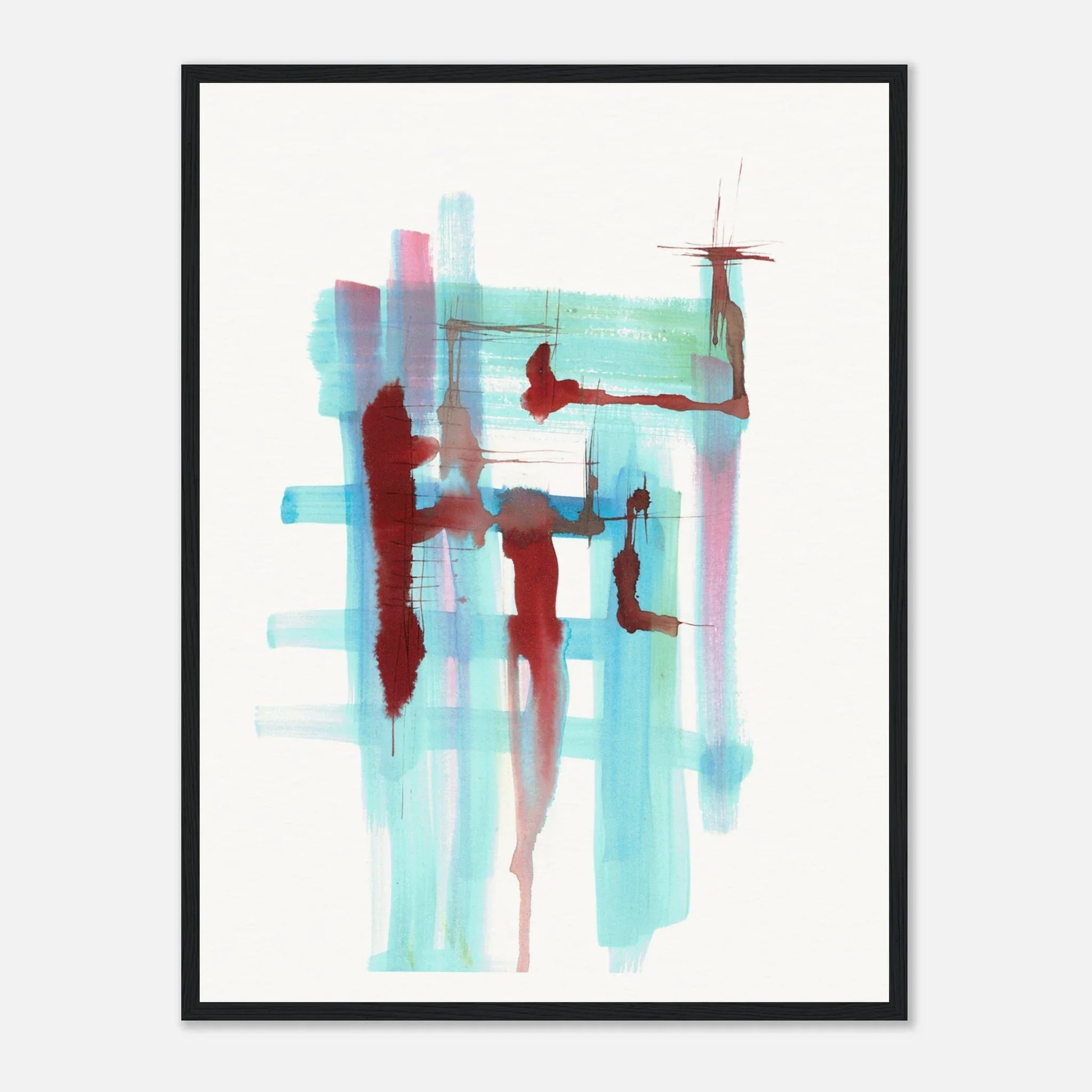 Affiche Encadrée Museum-Quality Matte Paper Wooden Framed Strutures Liquides - Laure Leprince - Artiste Peintre