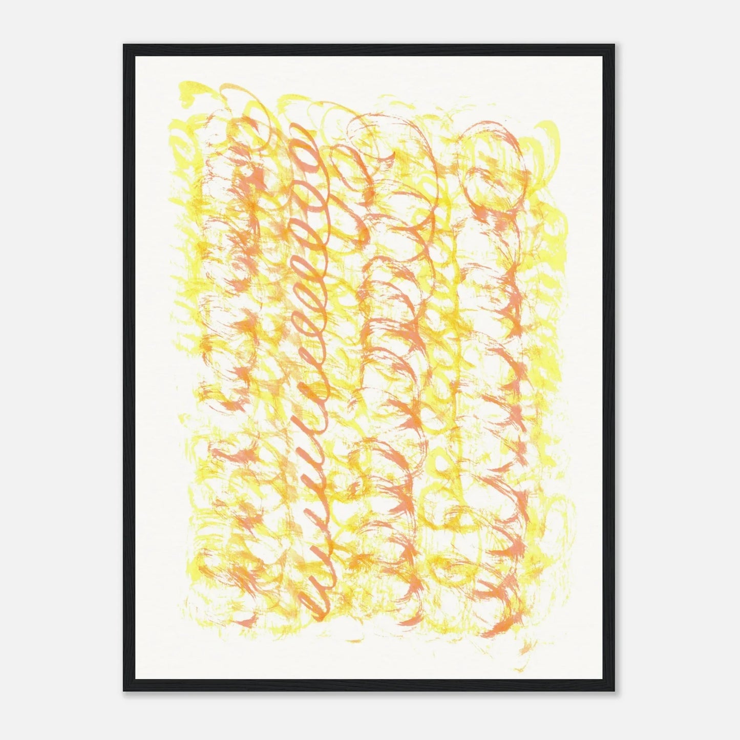 Affiche Encadrée Museum-Quality Matte Paper Wooden Framed Yellow waves - Laure Leprince - Artiste Peintre