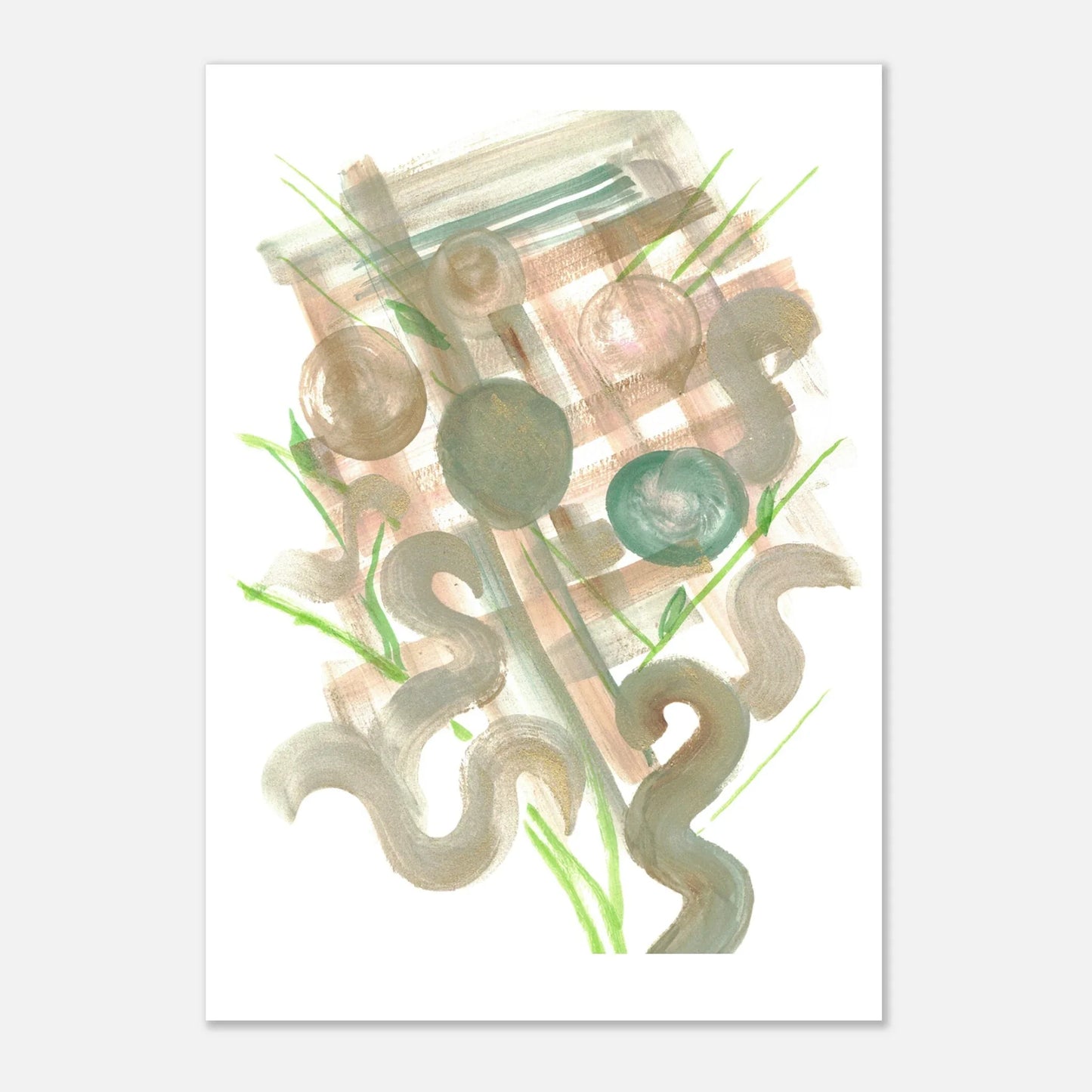 Affiche premium sur papier mat Moss Geometry – Art mural de qualité supérieure - Laure Leprince - Artiste Peintre