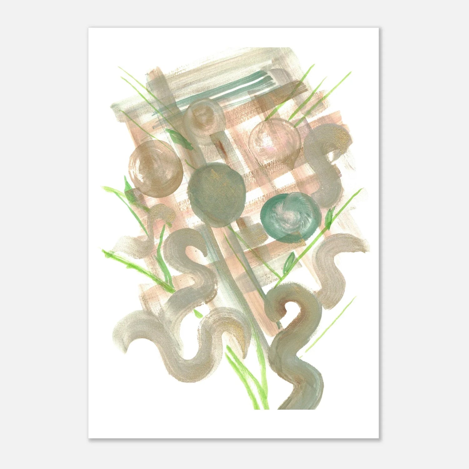 Affiche premium sur papier mat Moss Geometry – Art mural de qualité supérieure - Laure Leprince - Artiste Peintre