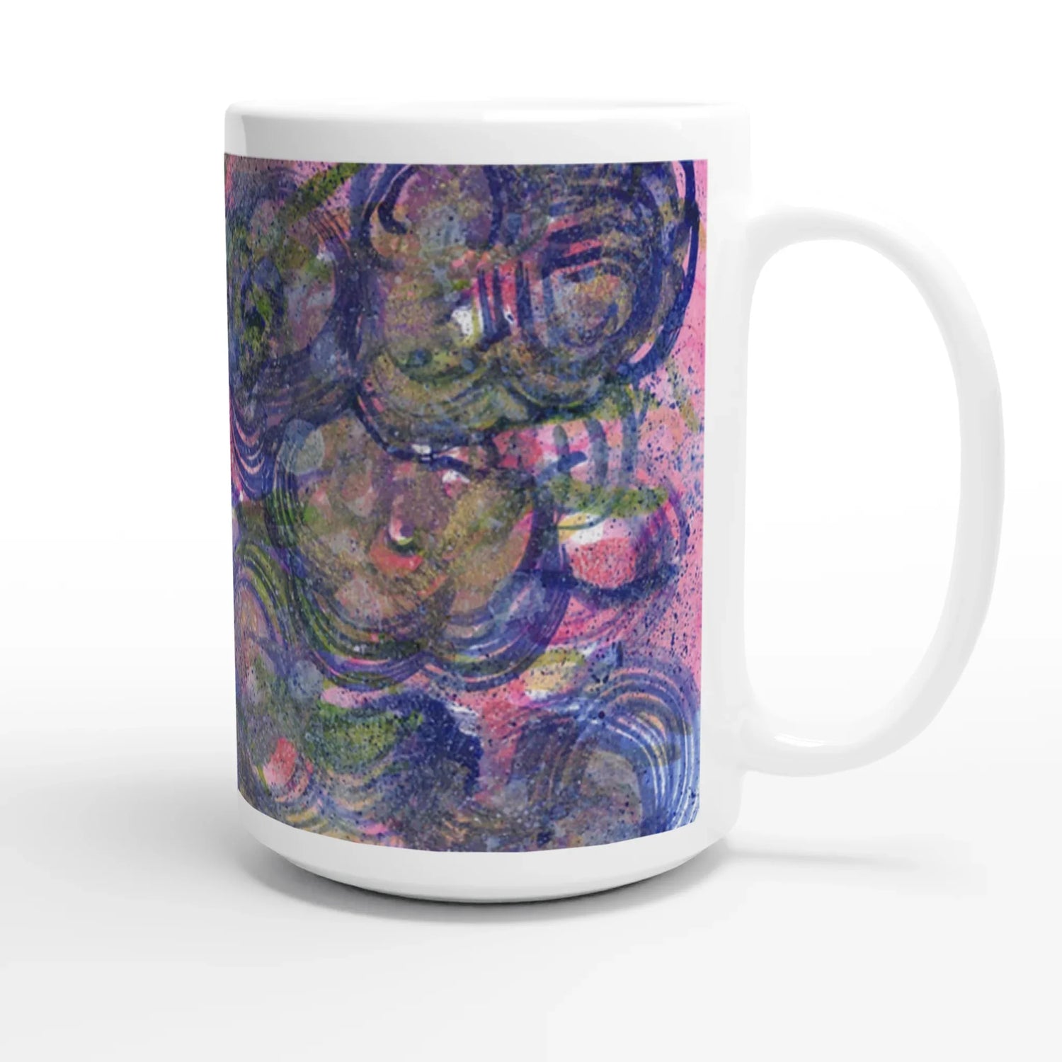 Mug en céramique blanche 44 Bloom Vortex – Grand format, design et qualité durable - Laure Leprince - Artiste Peintre