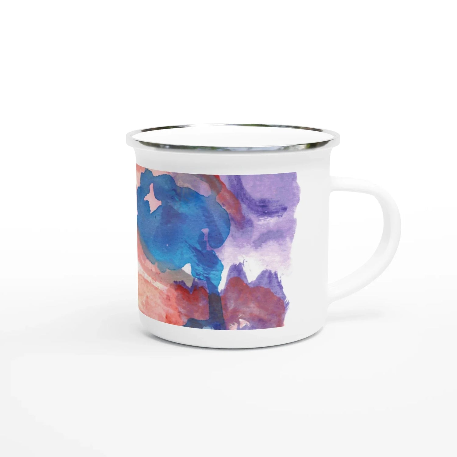 Mug en émail blanc 35 cl City Neon mirage – Léger, vintage et résistant - Laure Leprince - Artiste Peintre