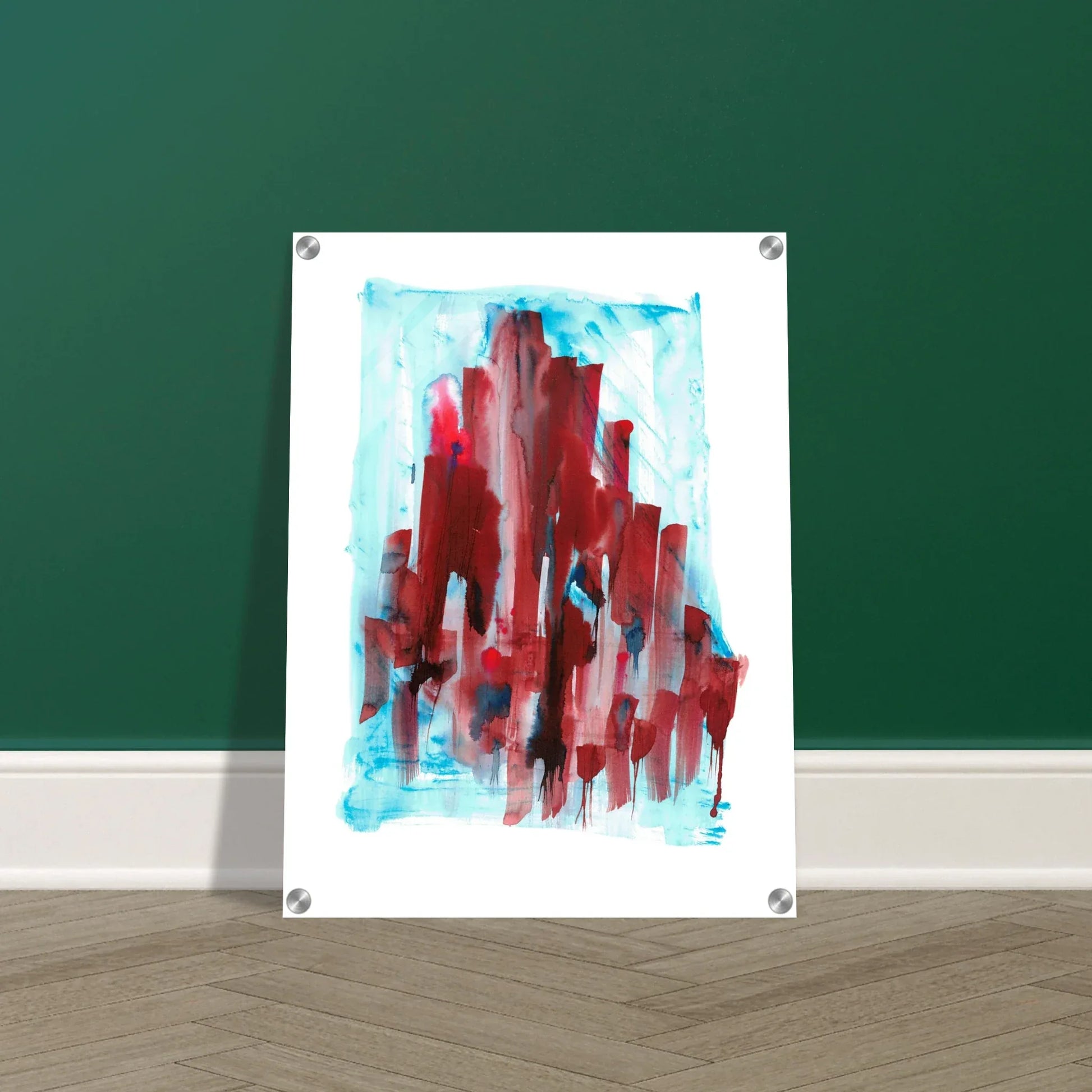 Impression sur acrylique brillante Crimson Tower| Art contemporain par Laure Leprince - Laure Leprince - Artiste Peintre