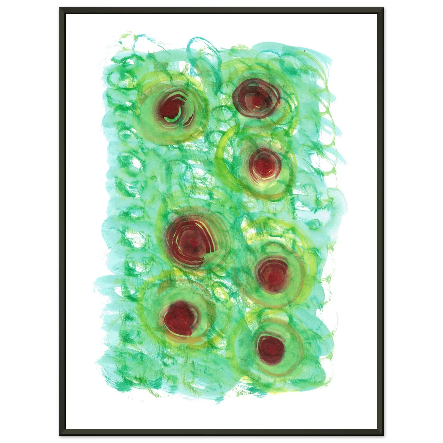 Classic Semi-Glossy Paper Metal Framed Poste Green Echo - Laure Leprince - Artiste Peintre