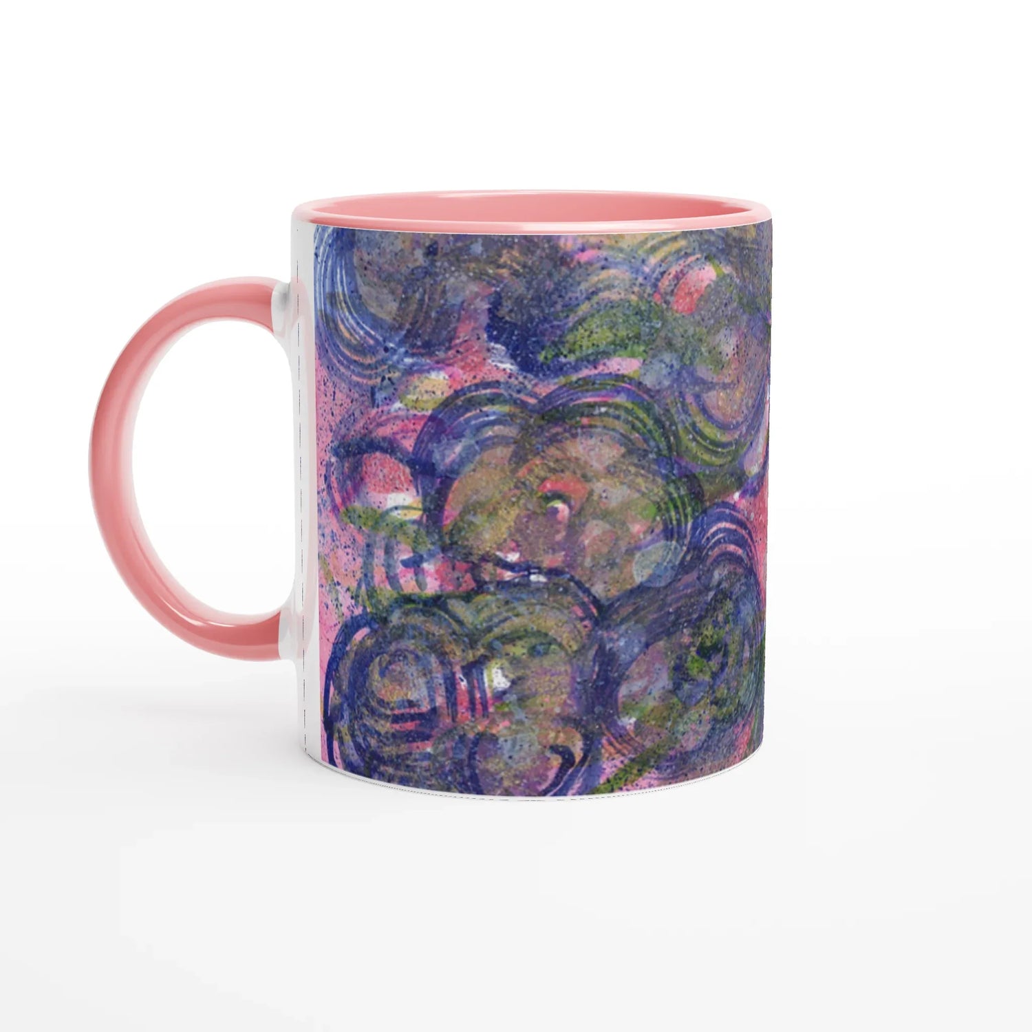Mug 11oz - 325 ml - Ceramic Mug with Color Inside Bloom Vortex - Laure Leprince - Artiste Peintre