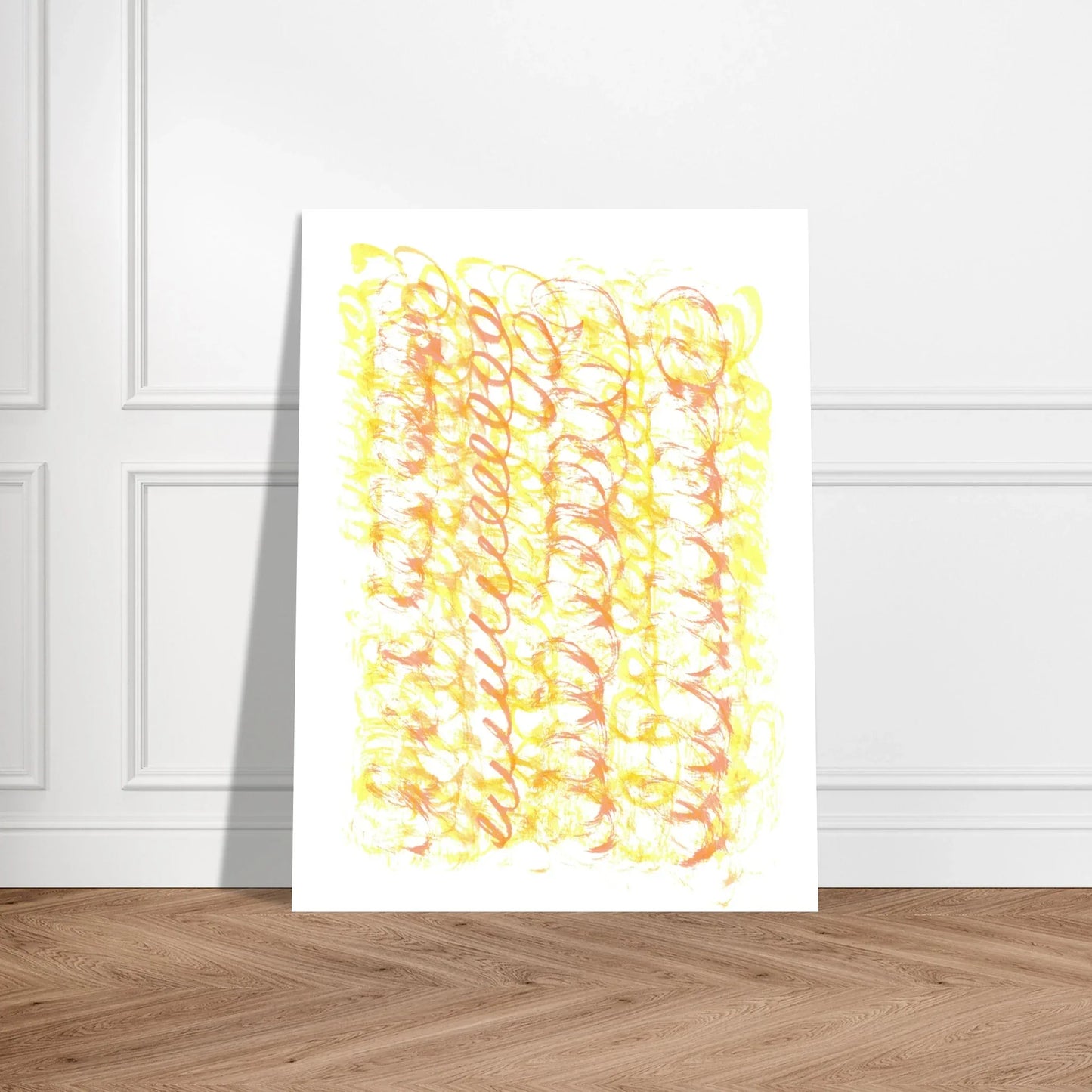 Affiche premium sur papier mat Yellow Waves – Art mural de qualité supérieure - Laure Leprince - Artiste Peintre