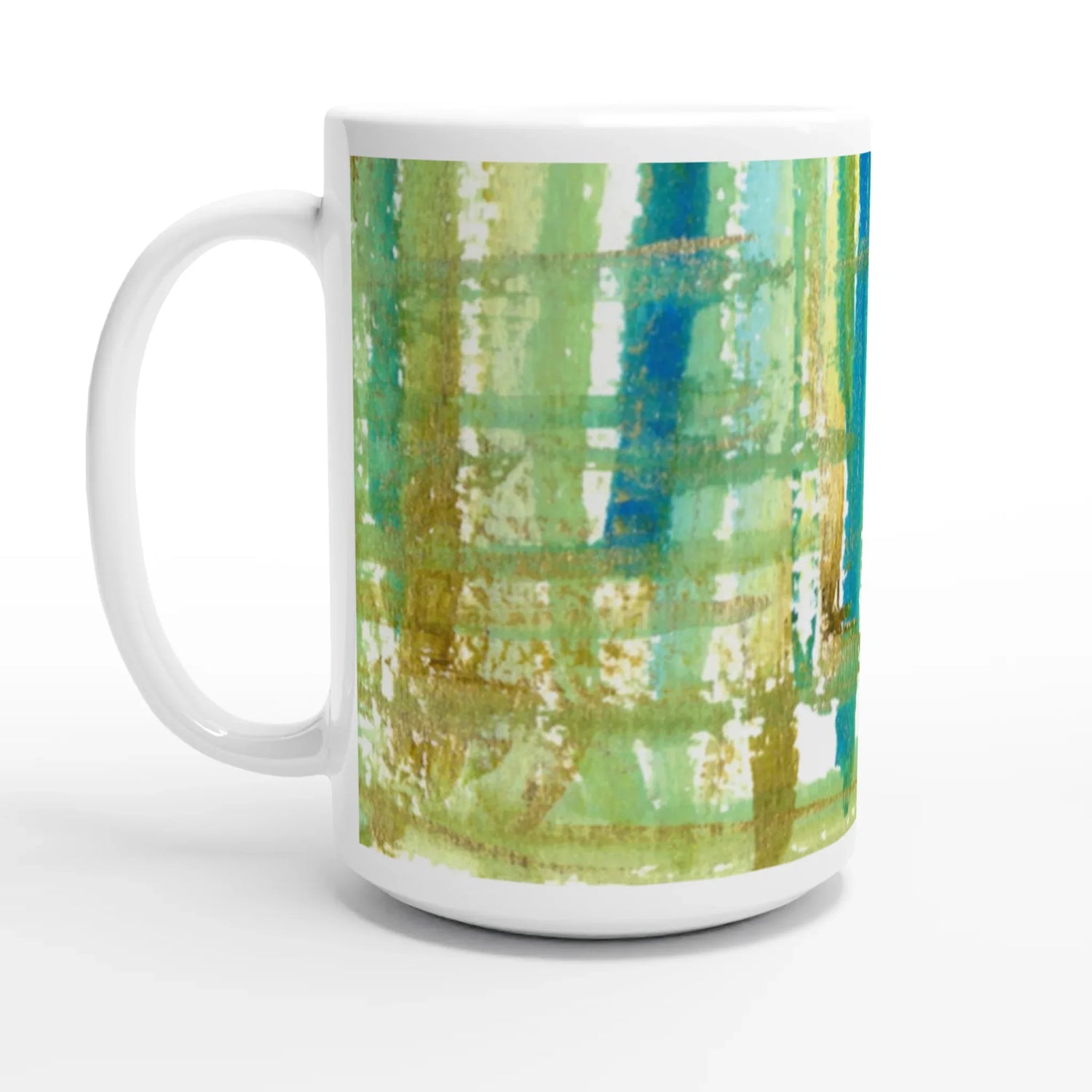 Mug en céramique blanche 44 cl Trame– Grand format, design et qualité durable - Laure Leprince - Artiste Peintre