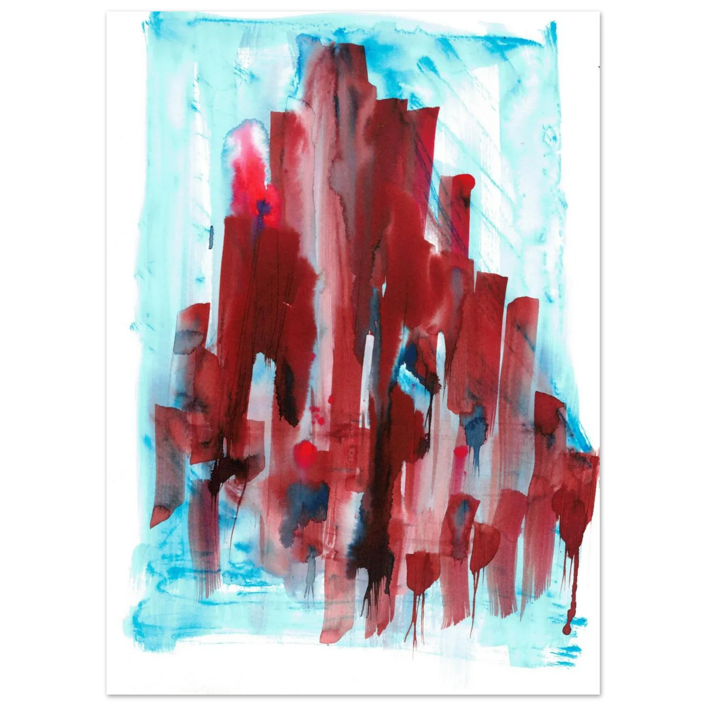 Abstract Cityscape Watercolor Art Print RDJ3-1 – Premium Matte Paper Poster in various sizes - Laure Leprince - Artiste Peintre