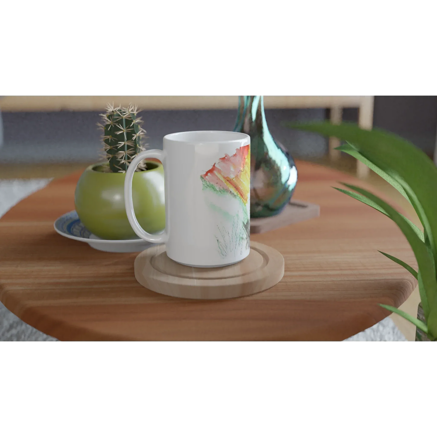 Mug en céramique blanche 44 Lavander Drift – Grand format, design et qualité durable - Laure Leprince - Artiste Peintre