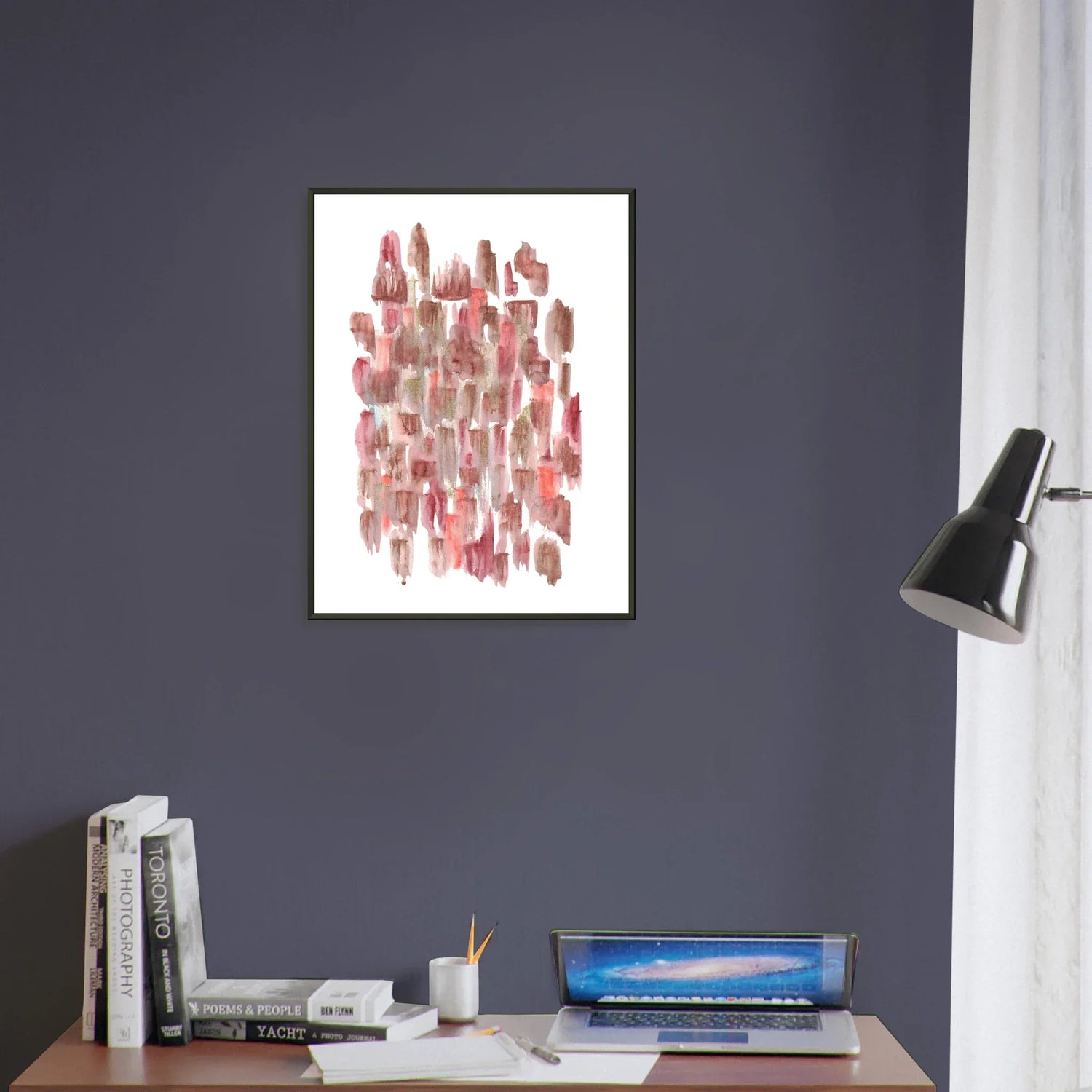 Classic Semi-Glossy Paper Metal Framed Poste Terracotta Waves - Laure Leprince - Artiste Peintre