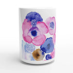 Mug en céramique blanche 44 cl boreales – Grand format, design et qualité durable - Laure Leprince - Artiste Peintre