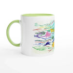 Mug en céramique blanche 325 ml Jardin Lumineux – Élégance, sécurité et durabilité - Laure Leprince - Artiste Peintre