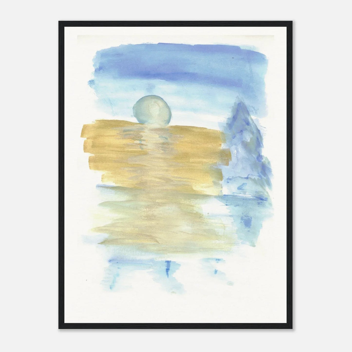 Affiche Encadrée Museum-Quality Matte Paper Wooden Framed Blue Horizon - Laure Leprince - Artiste Peintre