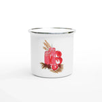 Mug en émail blanc 35 cl Bougie – Léger, vintage et résistant - Laure Leprince - Artiste Peintre